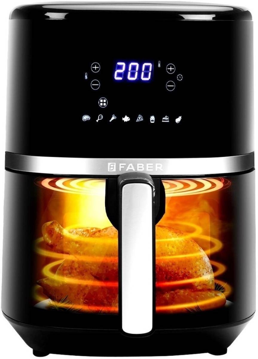 FAF 6.0L VW BK 1500W, Fry, Roast, Grill, Bake, Digital Display, Viewing Window, Aesthetic Look, Swirl Cooking, Cool Touch Handle, 85% Reduced Oil Usage, Auto Shut Off, BPA Free, Compact Sleek Design, Manual Control, Non-Stick Pan Air Fryer — photo 5