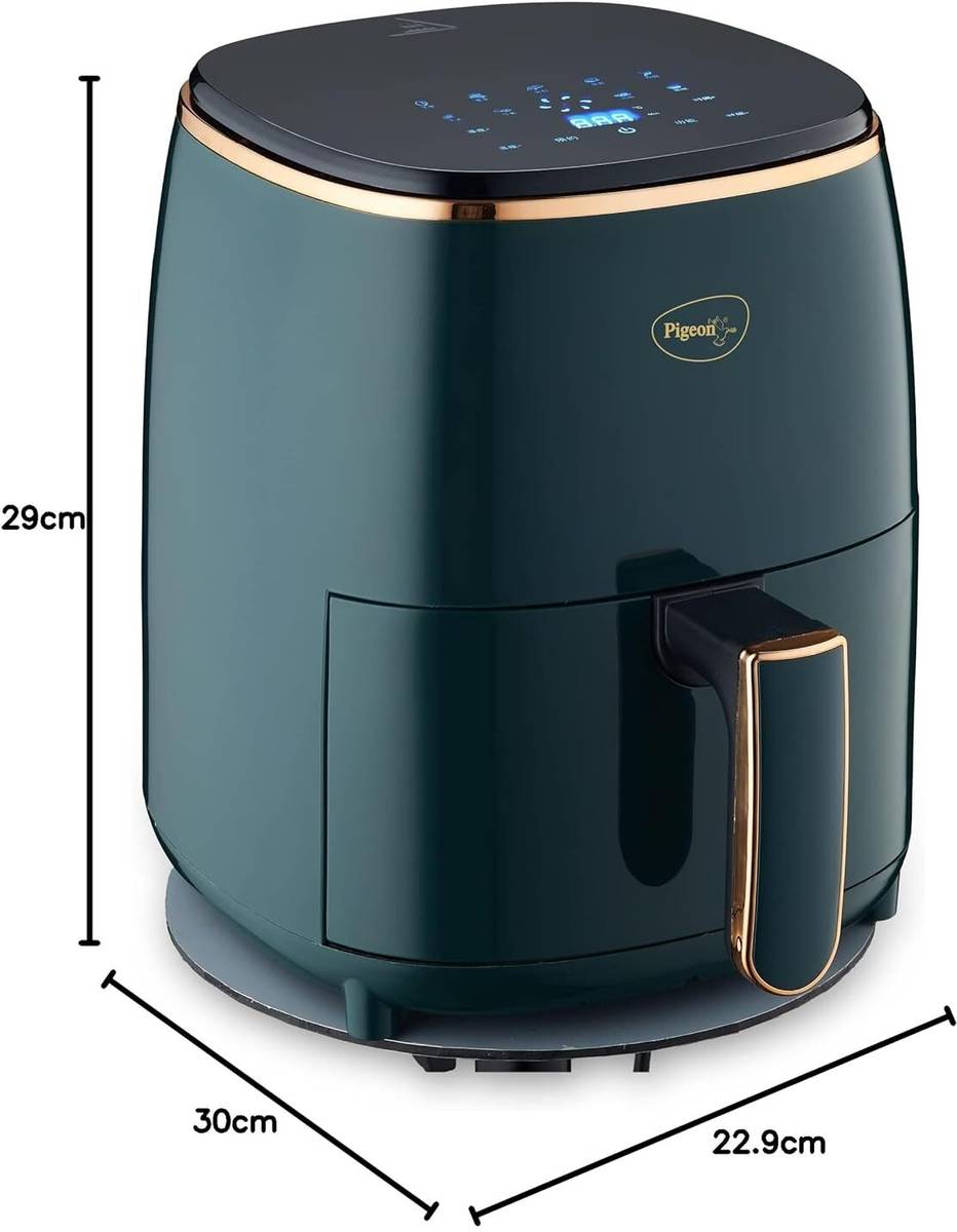 Pigeon Healthifry Digital with 360 High Speed Air Circulation Technology 1200 W with Non-Stick Basket - Green Air Fryer — photo 2