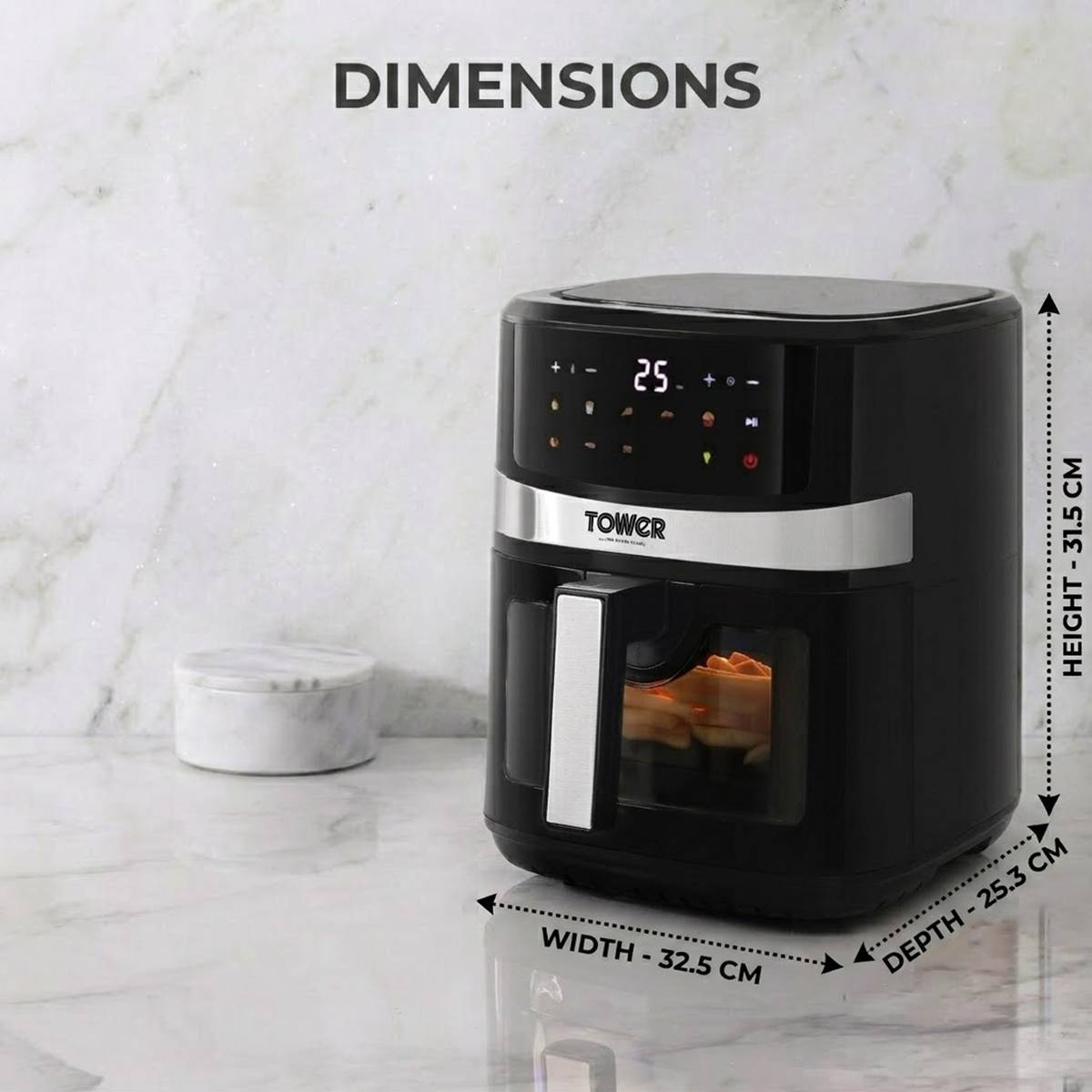 Vortx Digital Vision 6.3L | 1600W | 9 Preset Menus | Bake, Grill & Roast | Digital Touch Display | Rapid Air Circulation Technology | Glass Window with built-in Light | Adjustable Temperature & Timer | Up to 80% Less Oil Usage | Air Fryer — photo 5