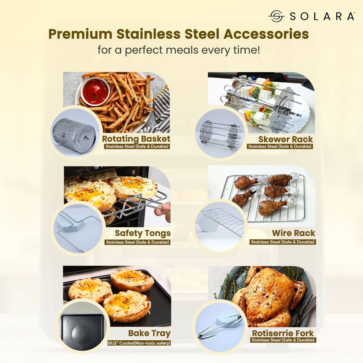 Solara Air Fryer Oven 12L for Home, 360 Rapid Air Circulation with 12 Preset Menus, Air Fryer — photo 4