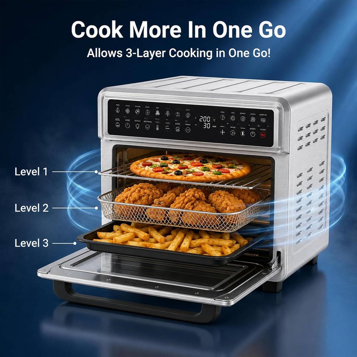 Aero Smart23 Oven-1700W,Stainless Steel,Digital Display and Touch Control Air Fryer — photo 4