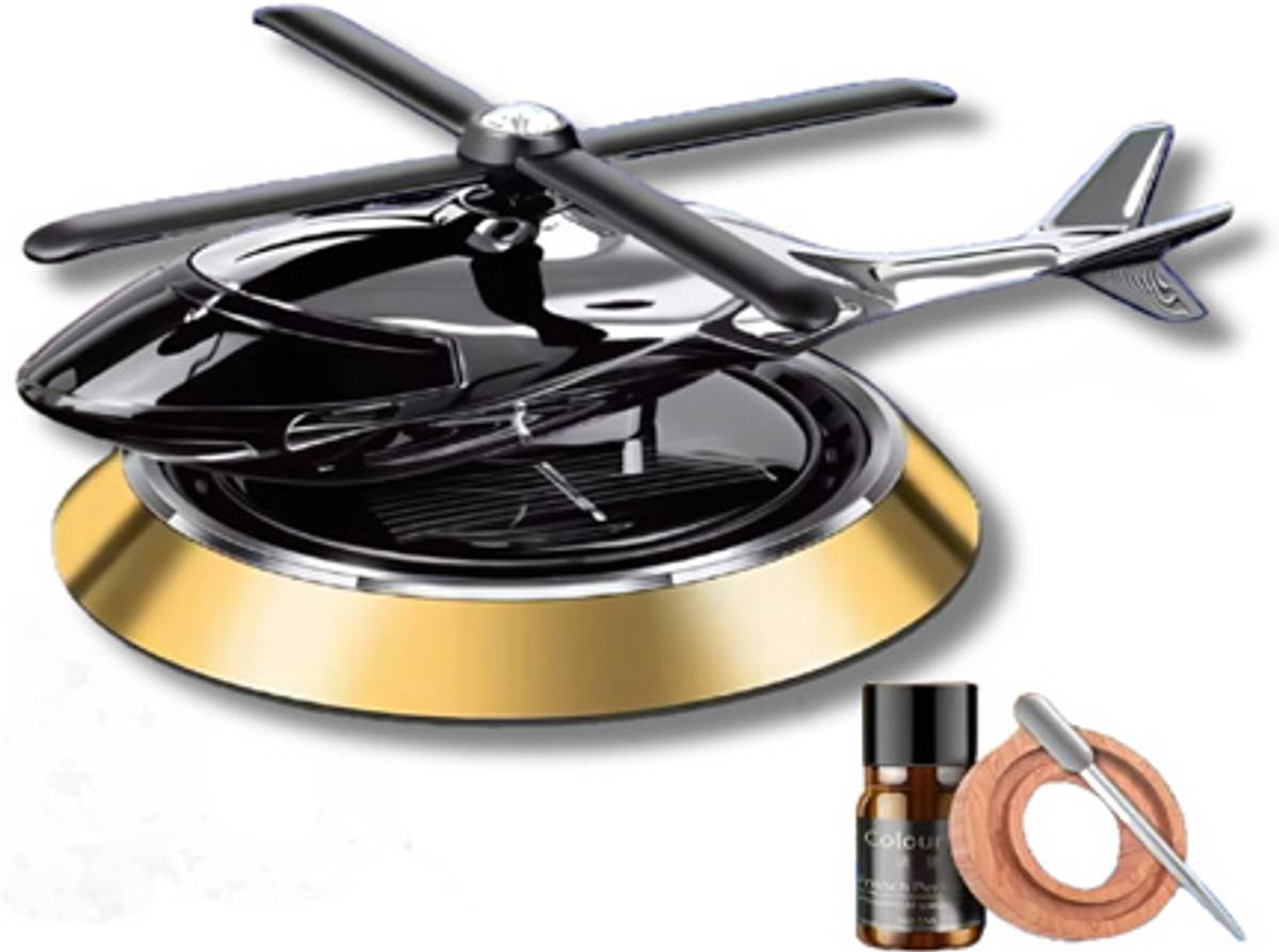 PPSMAX Solar Power Car Air Perfume Helicopter GOLD Car Air Purifier