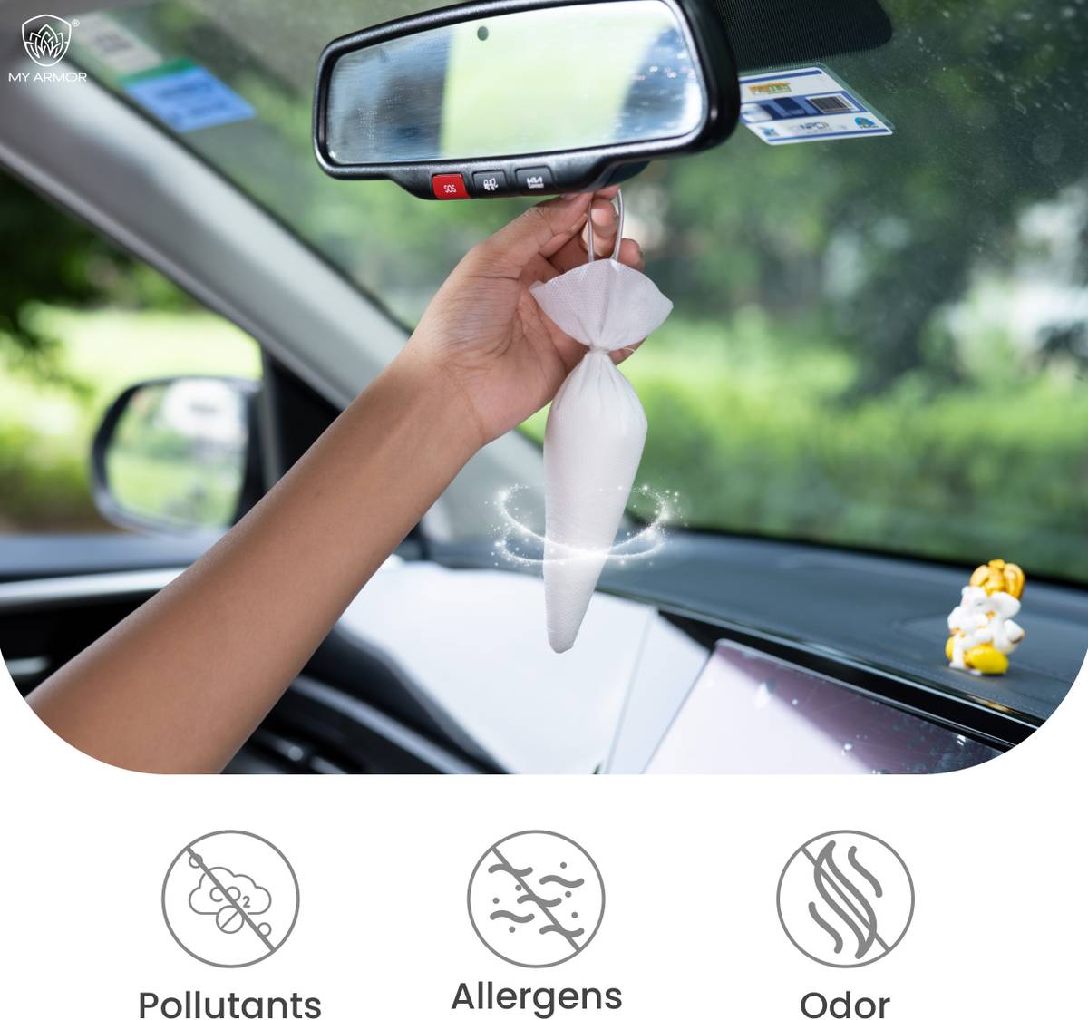 MY ARMOR Pure Camphor Cone for Room, Car and Air Freshener + Mosquito Repellant Portable Car Air Purifier — photo 5