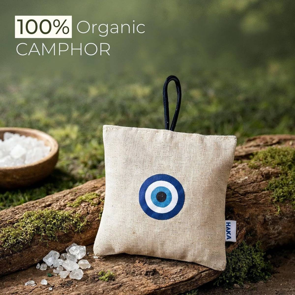 HAKA Natural Camphor Pouch Gift Pack of 3 | 100% Natural Air Freshener Car Air Purifier — photo 3