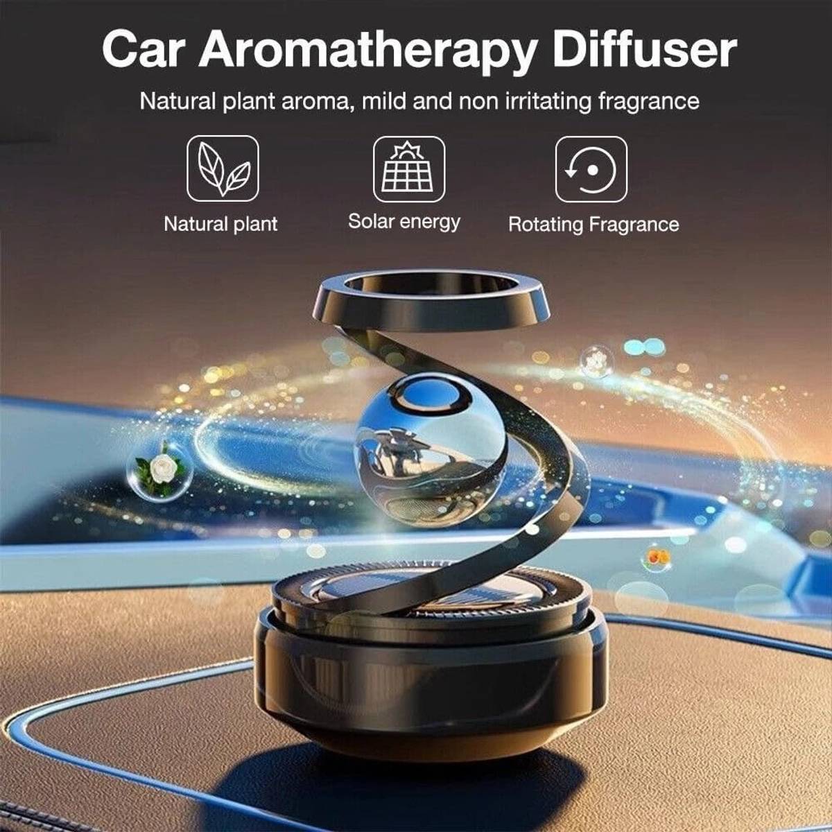 Aannie Solar Aroma Car Air Freshener, Stylish Dashboard Rotating Perfume Diffuser Portable Car Air Purifier — photo 3