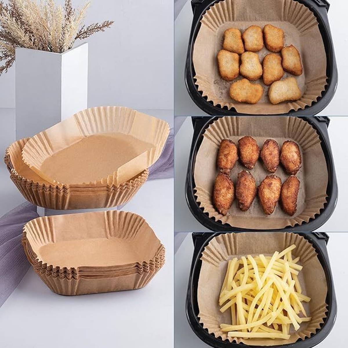 Air Fryer Parchment Paper Liners, 100 PCS Non-Stick Disposable Baking Paper, Air Fryer — photo 2