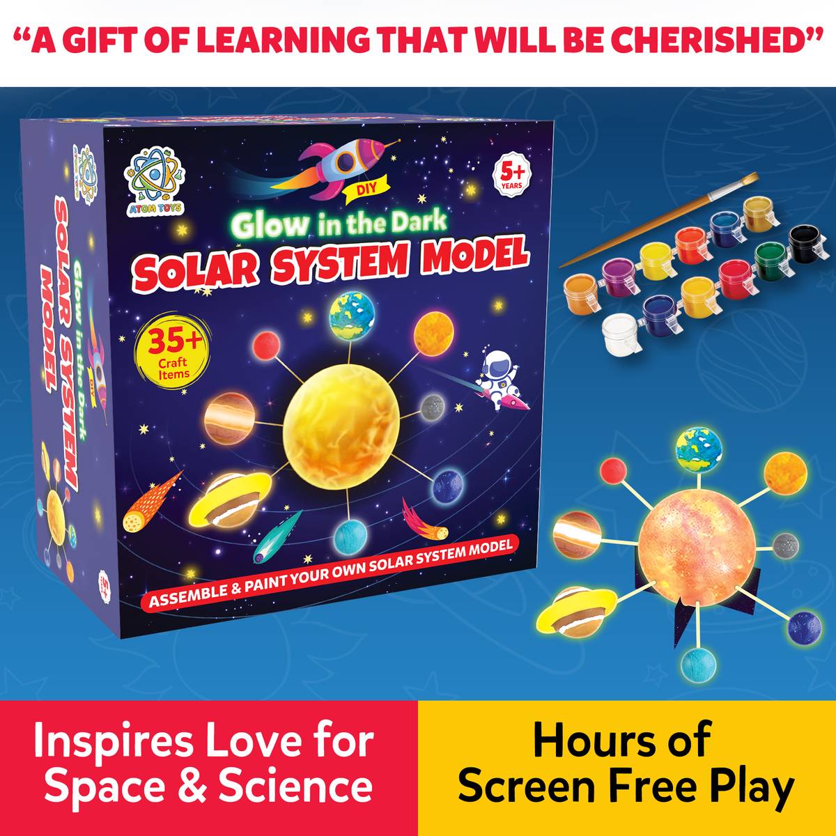 ATOM TOYS DIY Solar System Project Kit for Kids School iProjects - Educational Solar Model — photo 4