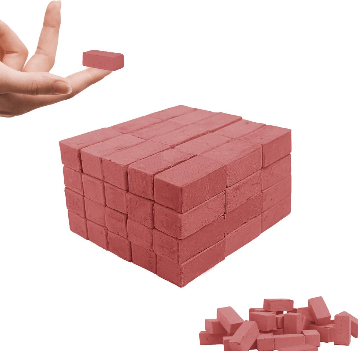 Little Sparrow 100 Miniature Bricks – Mini Bricks, Model Making, Crafts & DIY Projects | Red