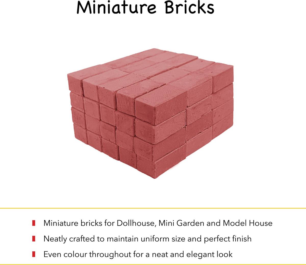 Little Sparrow 100 Miniature Bricks – Mini Bricks, Model Making, Crafts & DIY Projects | Red — photo 3