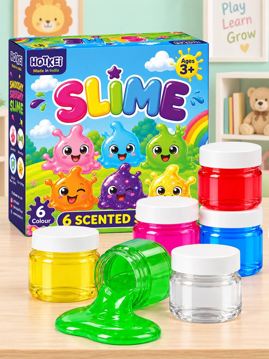 HOTKEI (SET OF 6 Slime) Scented Toy Slime Clay Jelly Set Kit Toys for Kids Boys Girls Multicolor Putty Toy