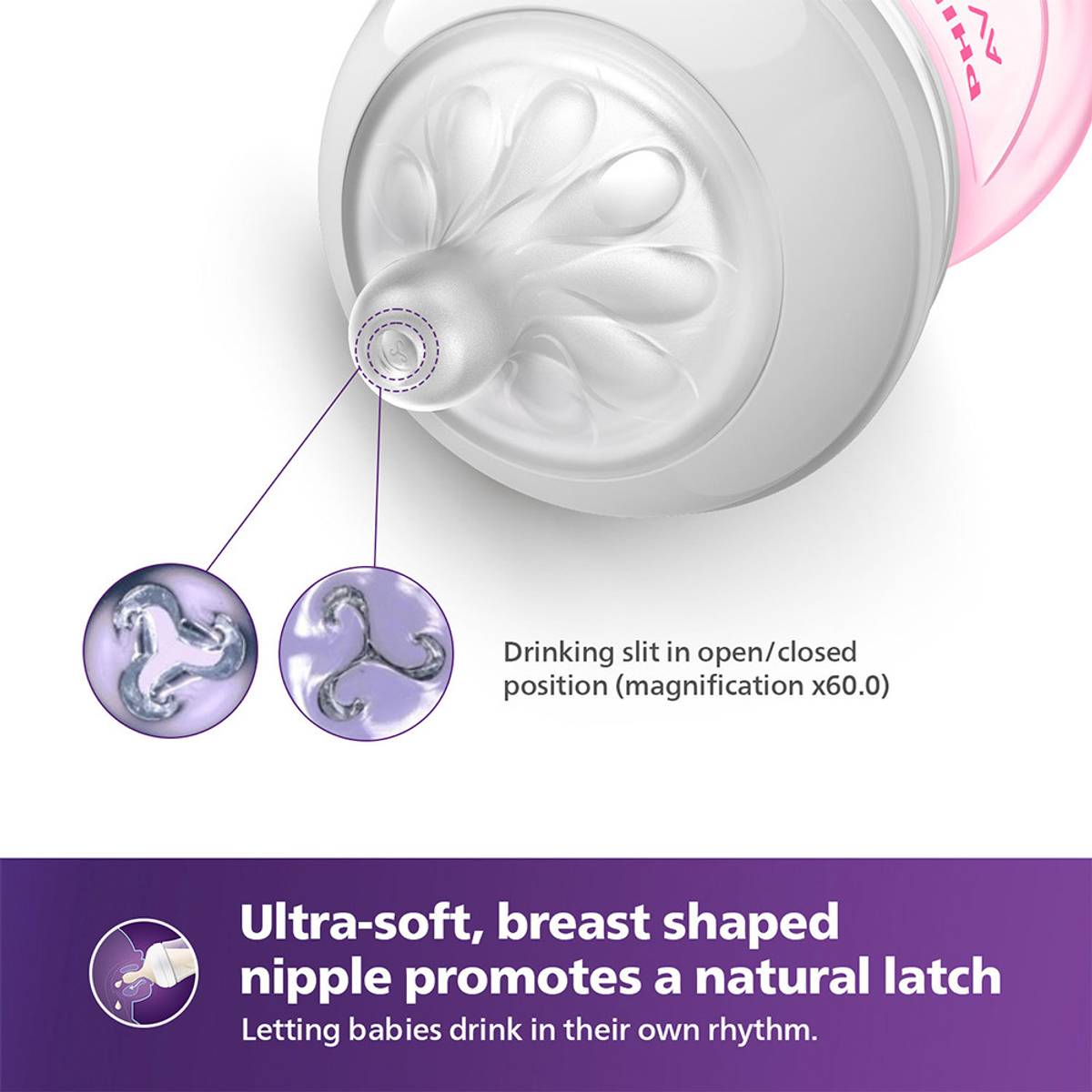 Philips Avent SCY903/11 Natural Response Baby Bottle for 3-6 months Medium Flow Nipple - 260 ml — photo 4