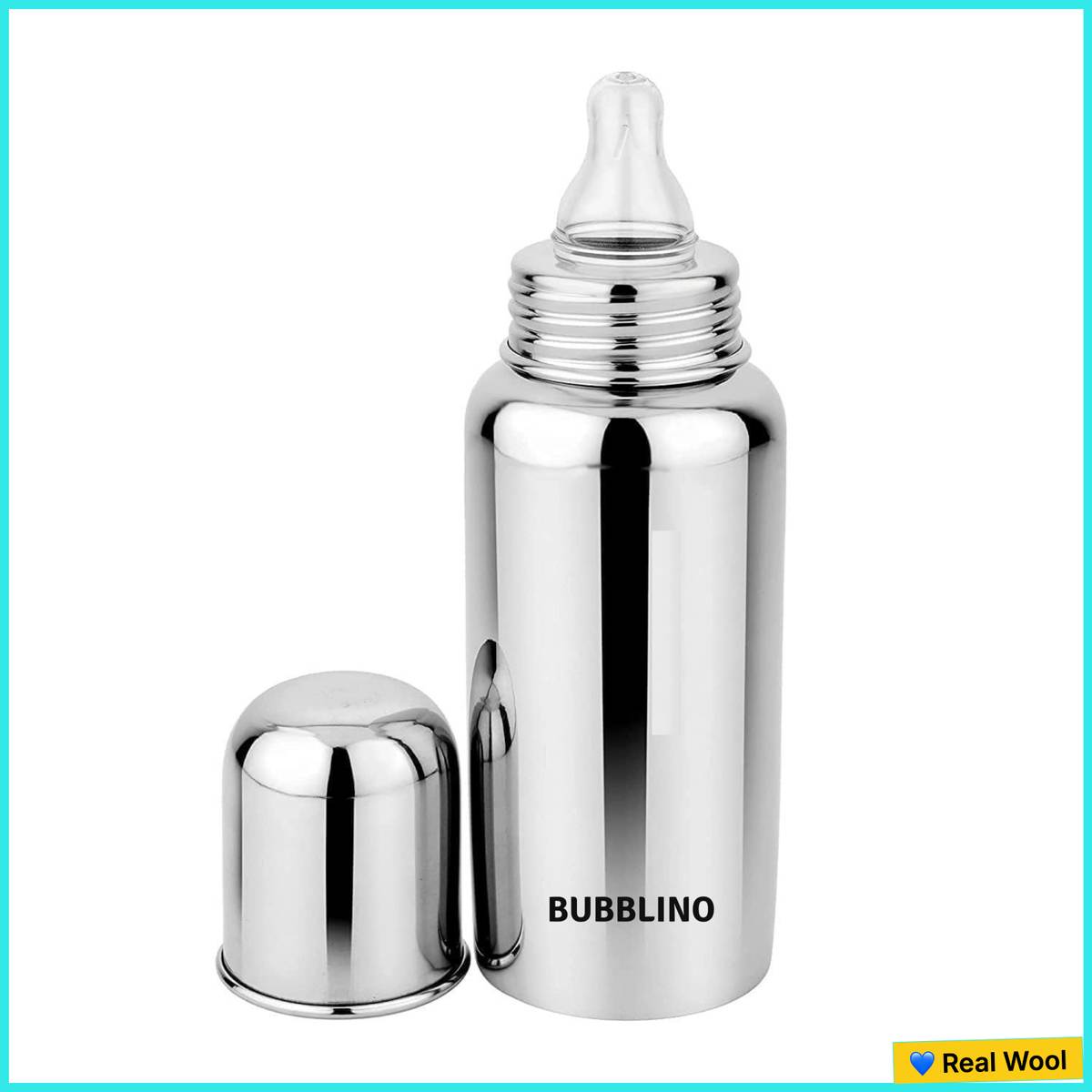 Bubblino Premium Stainless Steel Baby Feeding Bottle | 03+Months - 240 ml