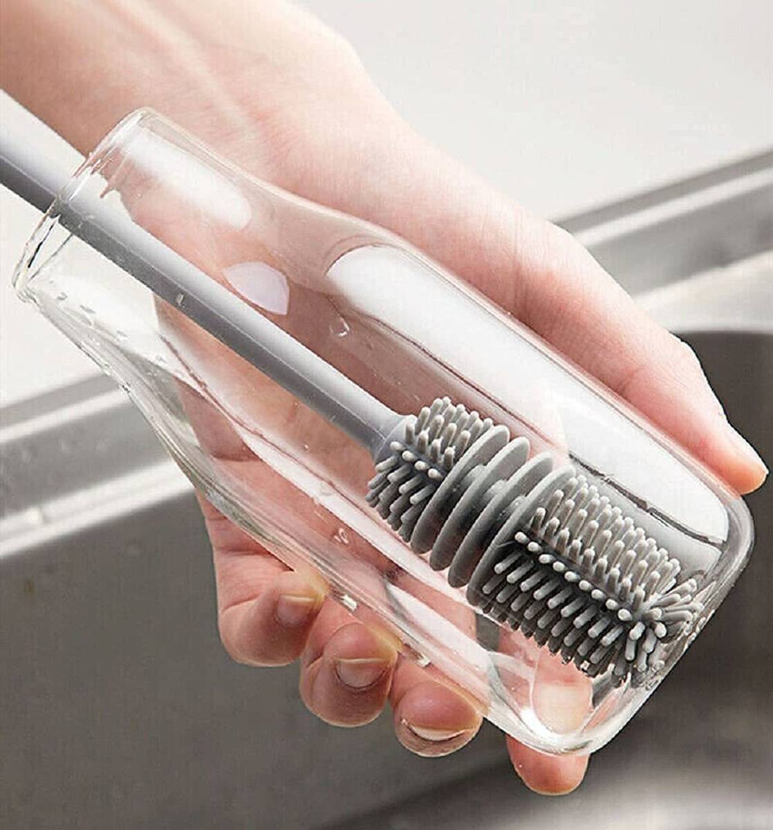 Wagwanfly Steel Baby Feeding Bottle with Cleaning Brushes 1 Nipple Free - 240 ml — photo 5