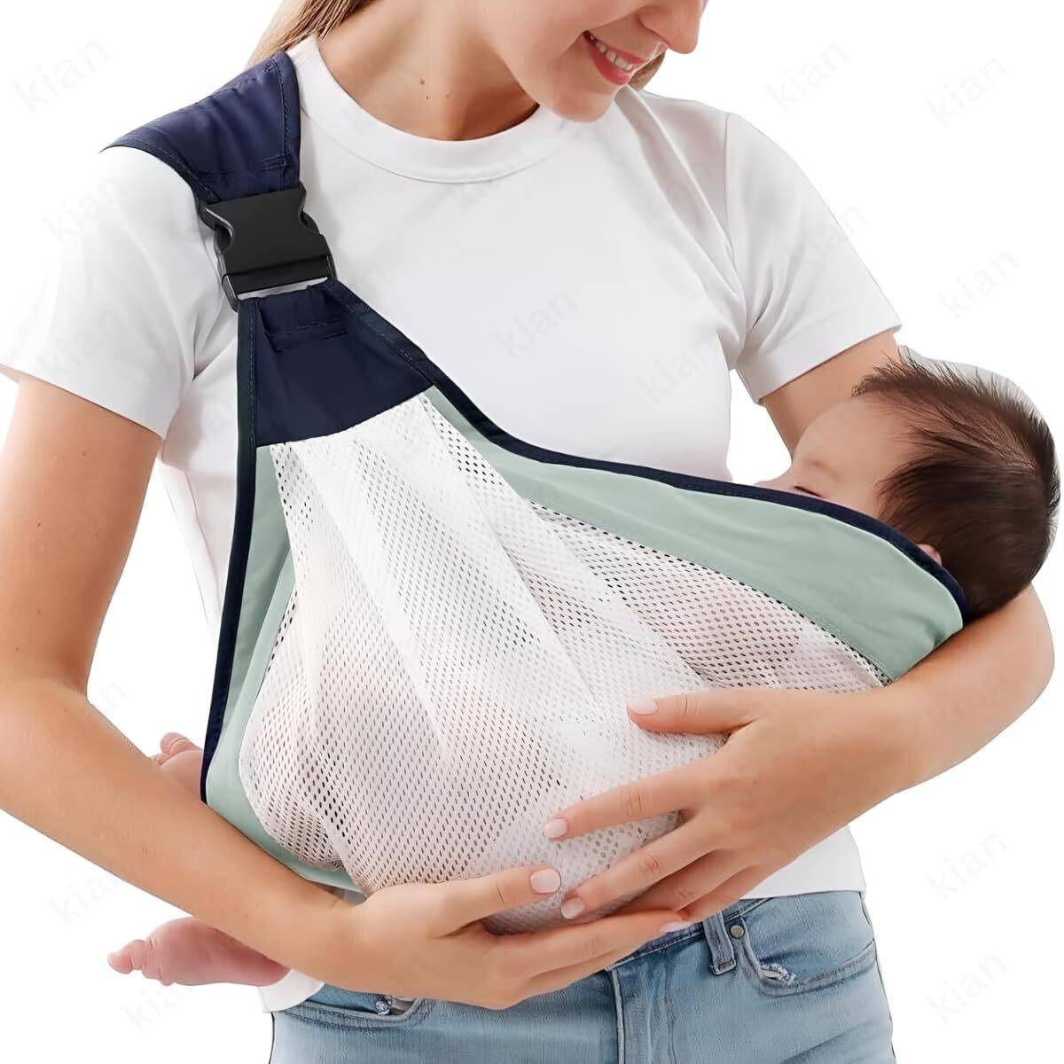 CUDDLO Baby Sling Carrier Wrap Cotton, Breastfeeding and Stroller Cover Adjustable Baby Carrier