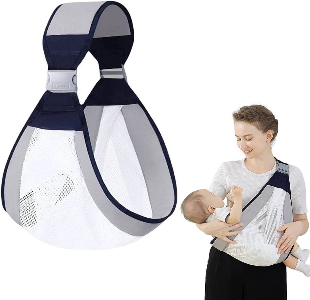 DHANVI ENTERPRISE Adjustable Baby Sling Lightweight Breathable Carrier Wrap with Shoulder Straps Baby Carrier