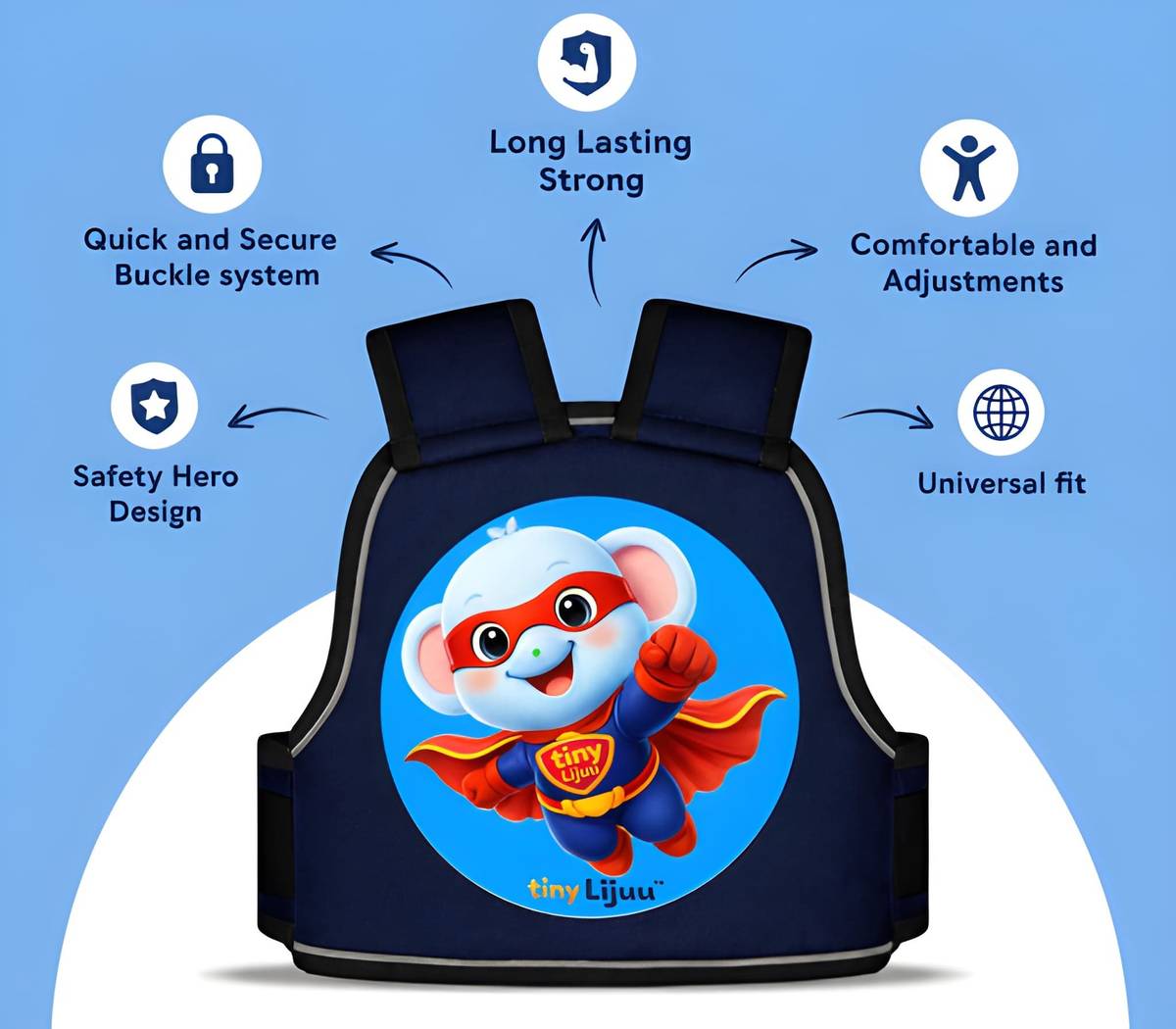 tiny Lijuu Kids safety belt for two wheeler Baby Carrier — photo 4