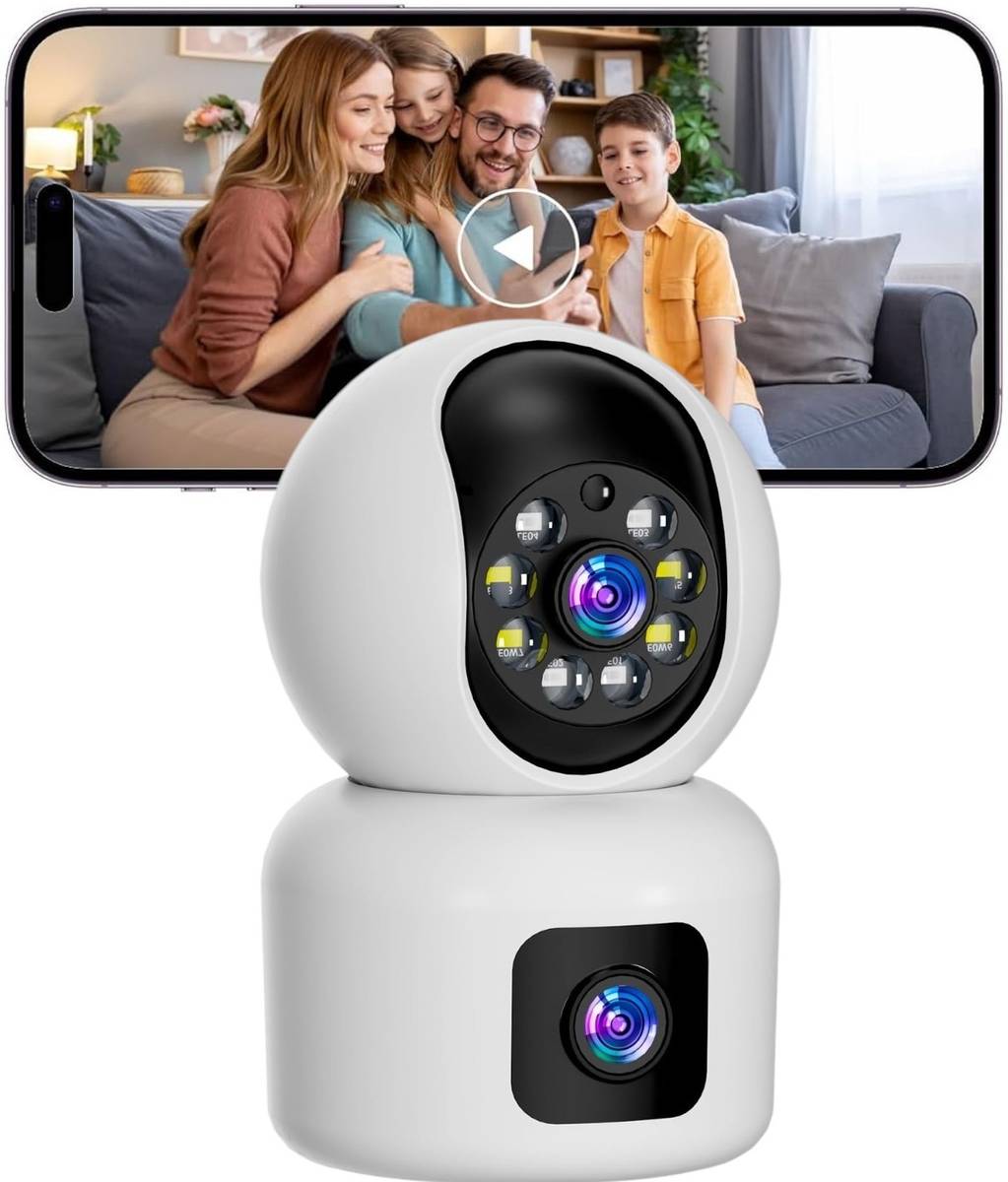 SROPX WiFi Dual Lens Indoor CCTV Security Camera with Two Way Communication Celling Mount , Wall Mount Baby Monitor
