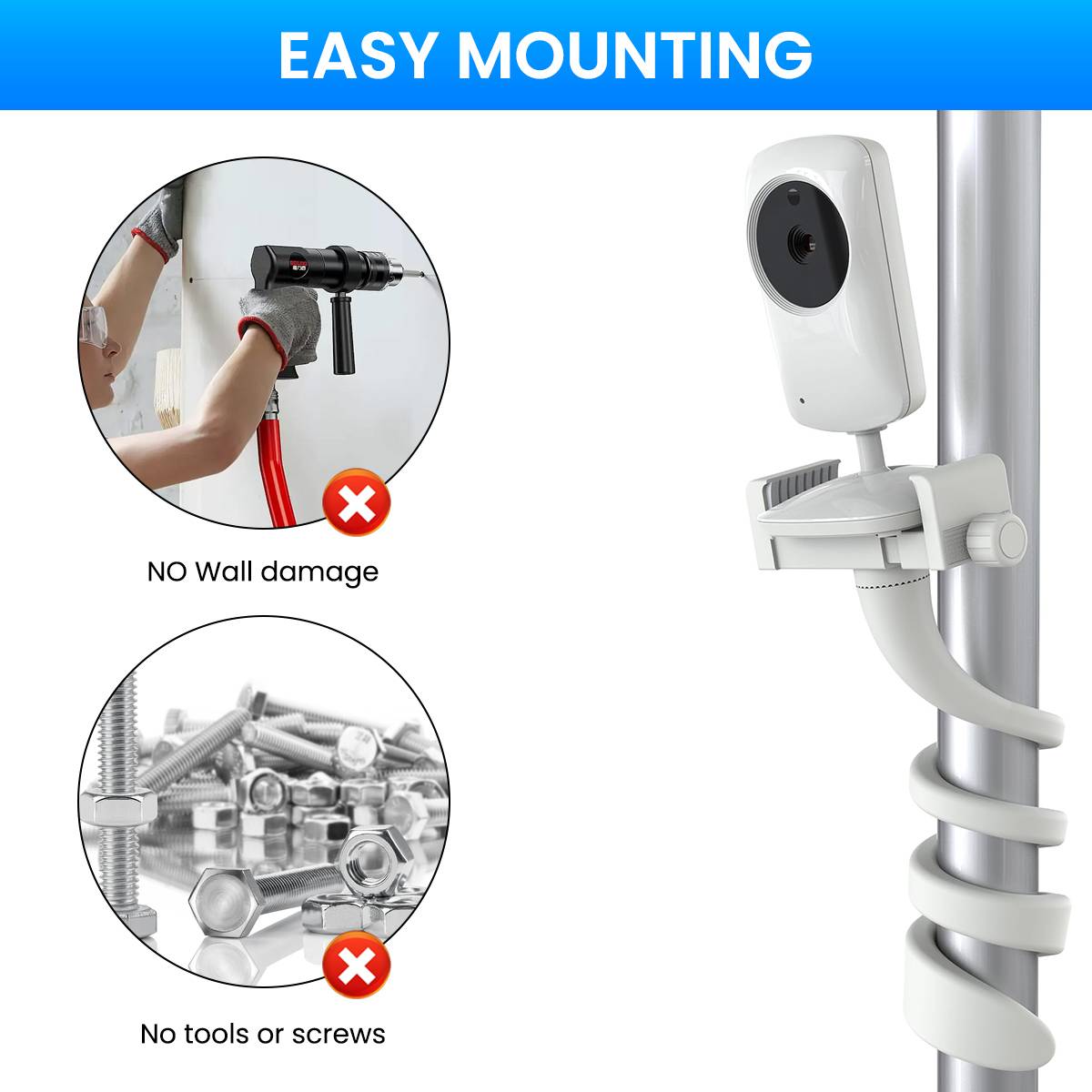 SERPLEX Flexible  Arm Holder Adjustable Mount Crib Secure Clamp Camera Audio and Video Baby Monitor — photo 3