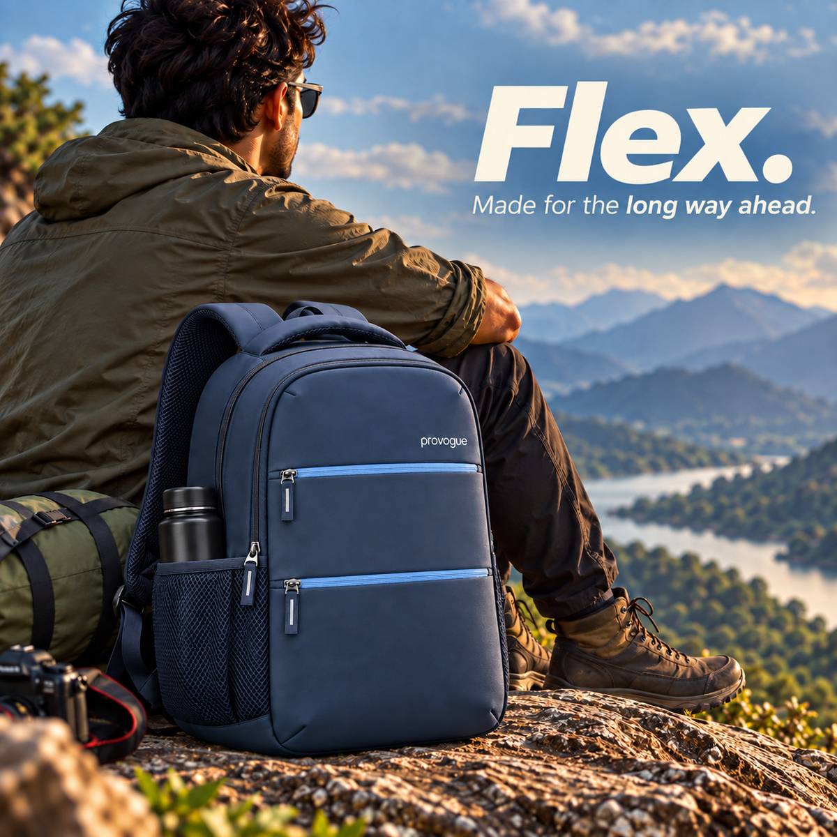 PROVOGUE FLEX 30L Laptop Backpack for College, Office, Work & Travel, Navy Blue 30 L Laptop Backpack — photo 2