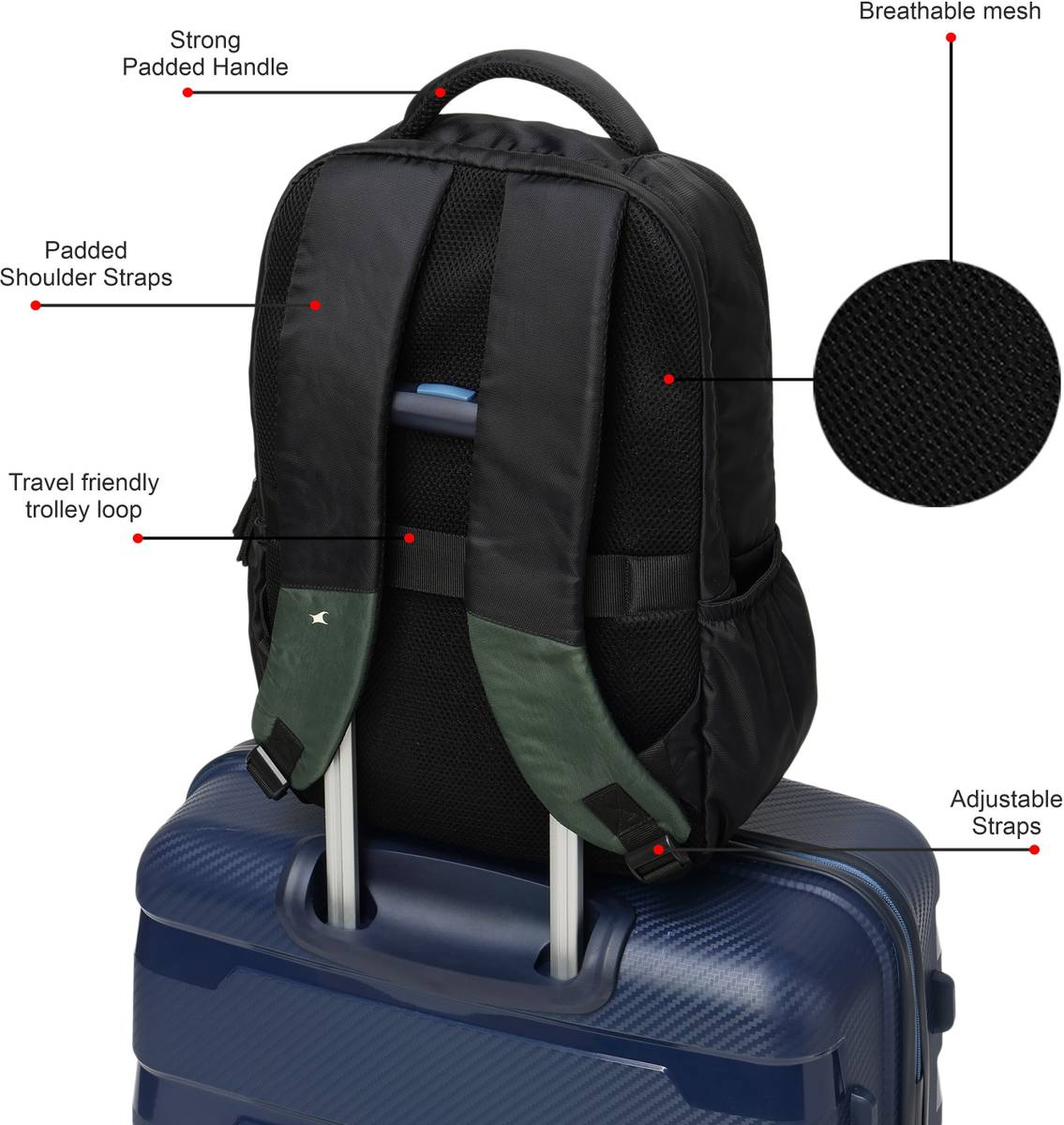 Fastrack Unisex Twinzip Laptop Backpack with 15"LaptopSleeve 23 L Laptop Backpack — photo 3