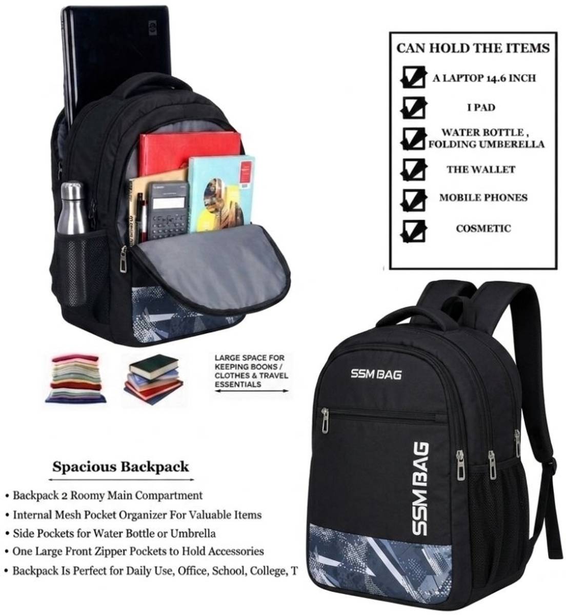 SSMBAG Black print 30 L Laptop Backpack — photo 3