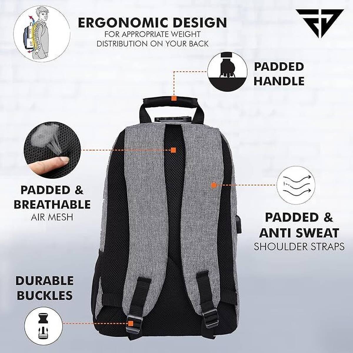 FUR JADEN With Anti-Theft Number Lock, USB Charging Port & 15.6 Laptop Compartment 22 L Laptop Backpack — photo 5