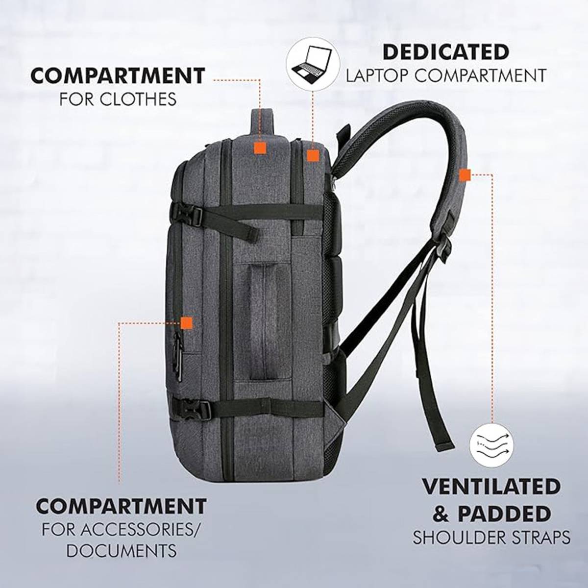 FUR JADEN Weekender Travel Bag with Anti Theft Pocket, Organizer Pockets 38 L Laptop Backpack — photo 4