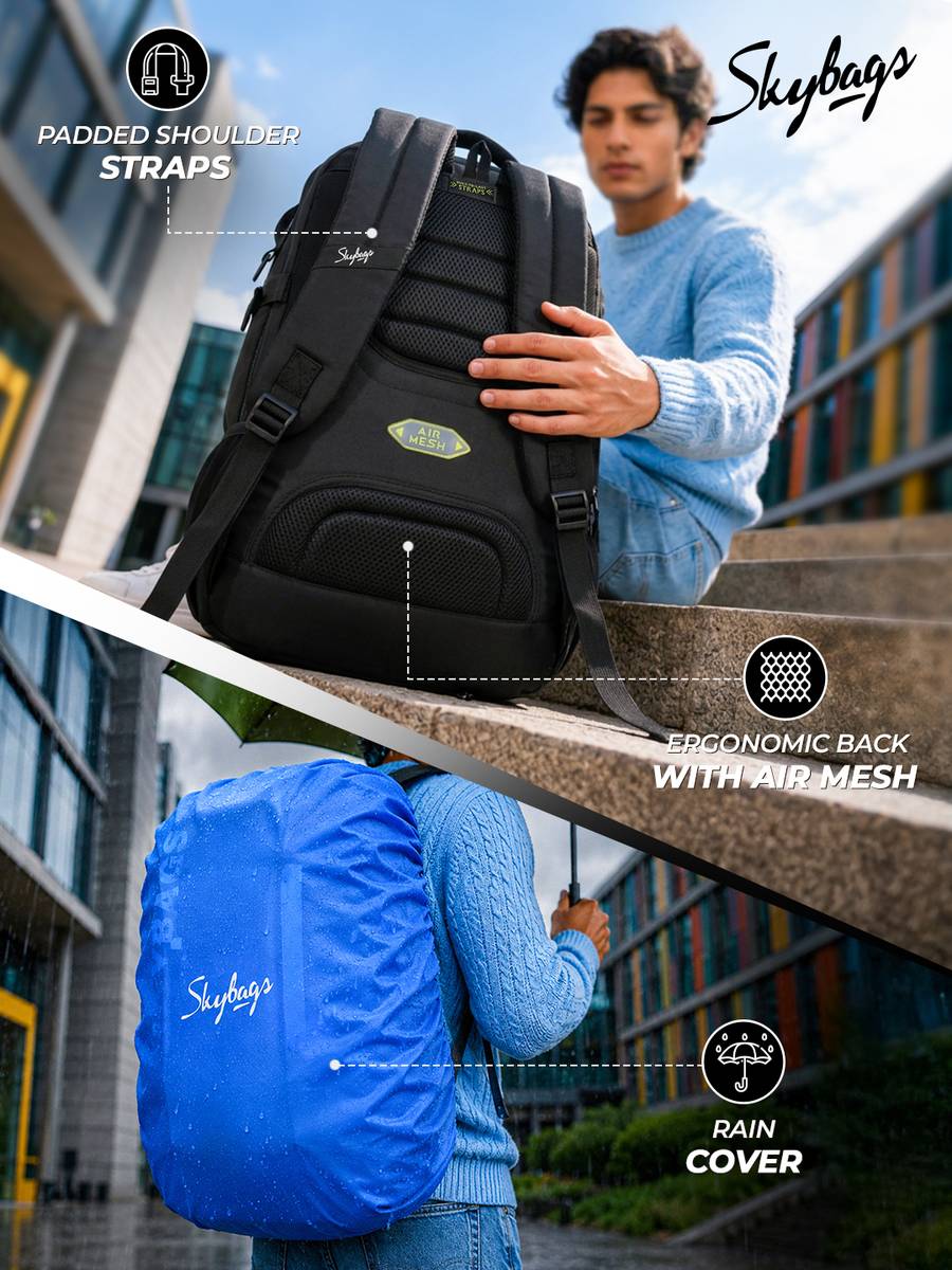 SKYBAGS Cipher 16 Inch Compatible with 3 Compartments, Rain Cover and Jacket Holder 32 L Laptop Backpack — photo 5