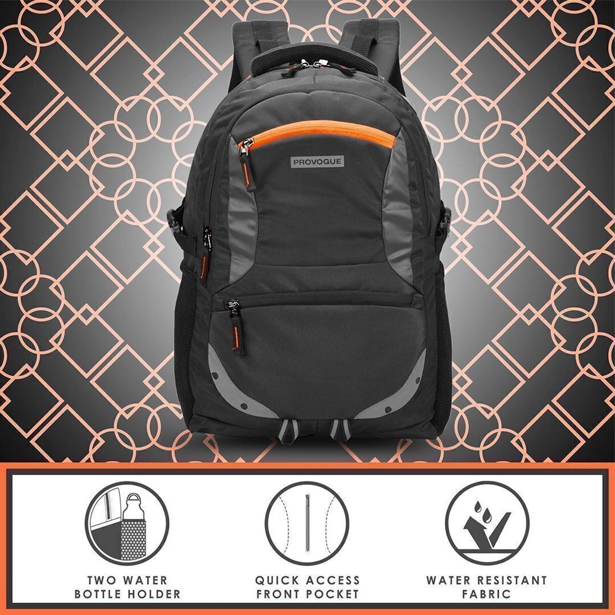 PROVOGUE unisex Spacy with rain cover and reflective strip 35 L Laptop Backpack — photo 5