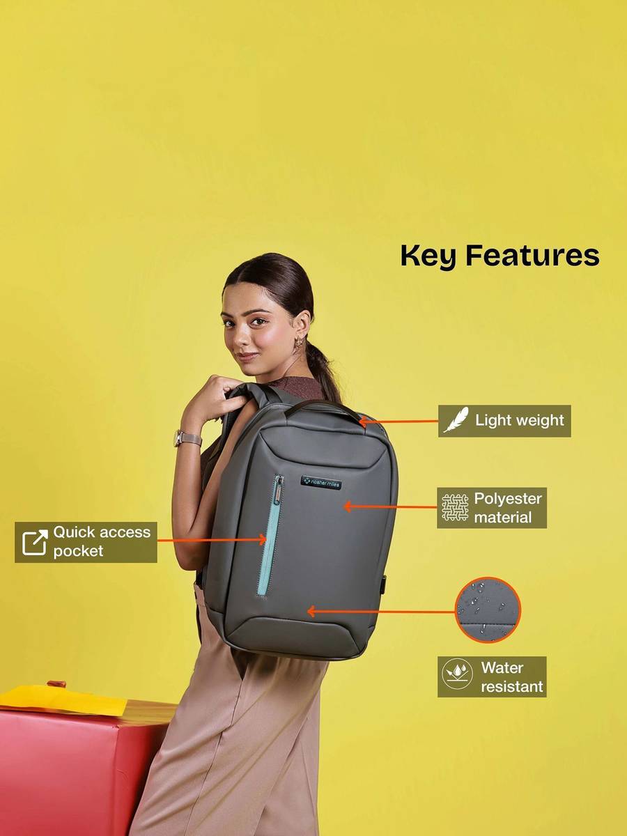 NASHER MILES Staten the Office College Travel Bag for Men Women USB Charging Port 15.6 inch 29 L Laptop Backpack — photo 2