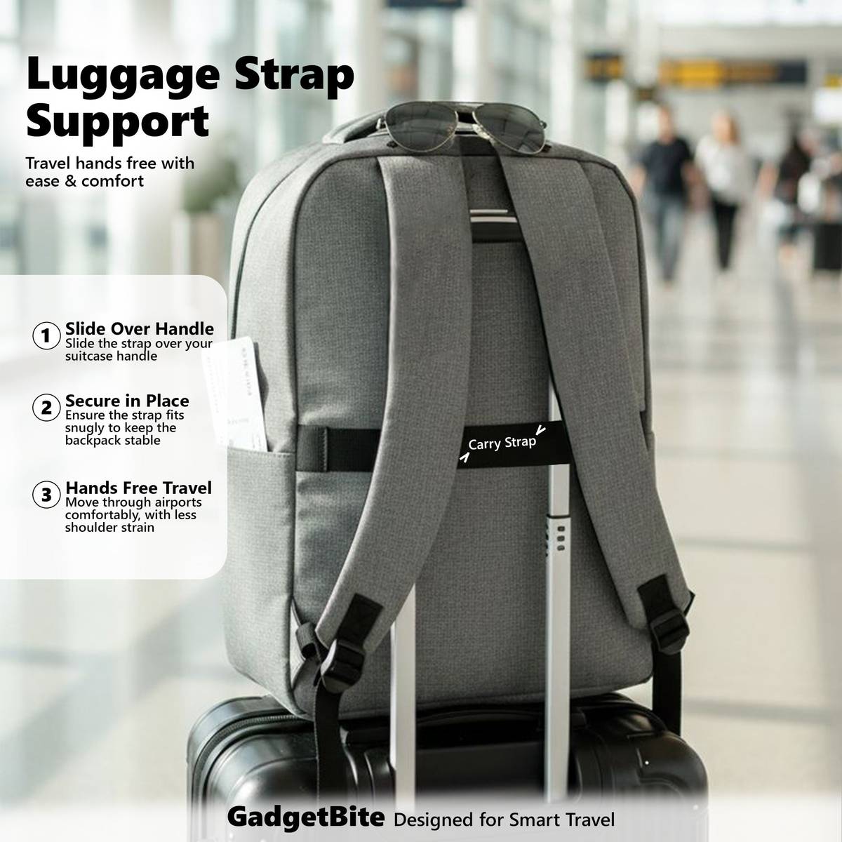 GadgetBite Graphite 20L PU Leather Laptop Bag 15.6inch with Luggage Strap & Bottle Pocket 20 L Laptop Backpack — photo 3