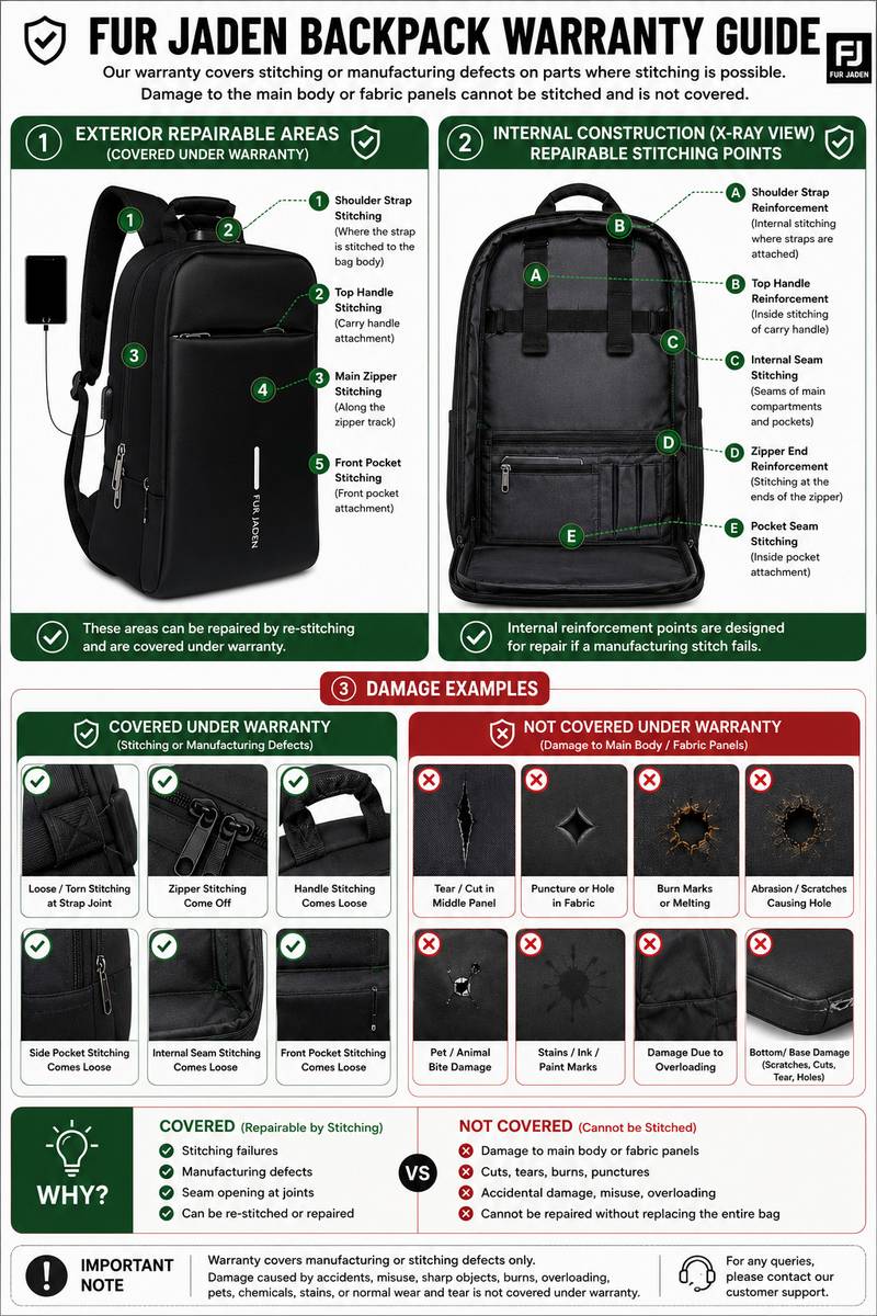 FUR JADEN Vegan Leather Premium Bag with 15.6 Inch Laptop Compartment 25 L Laptop Backpack — photo 5