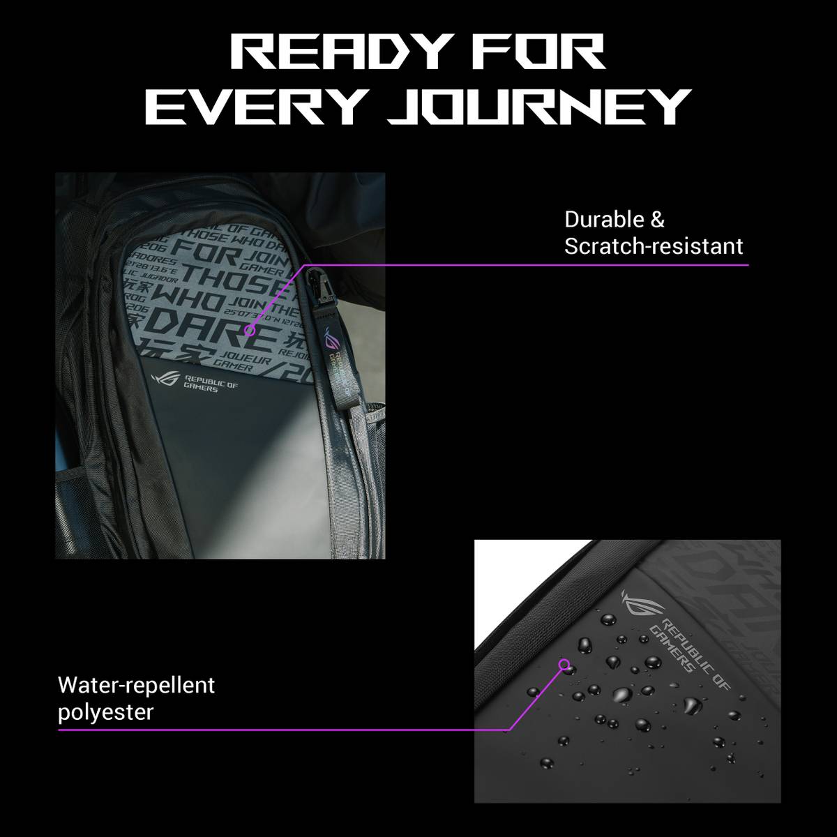 ASUS Gaming, ROG Ranger BP2800, Water Resistance, Luggage strap, for 18" laptop 35 L Laptop Backpack — photo 5