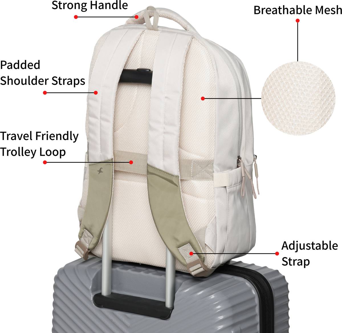 Fastrack Off-white Rush Laptop Backpack 23.33 L Laptop Backpack — photo 3