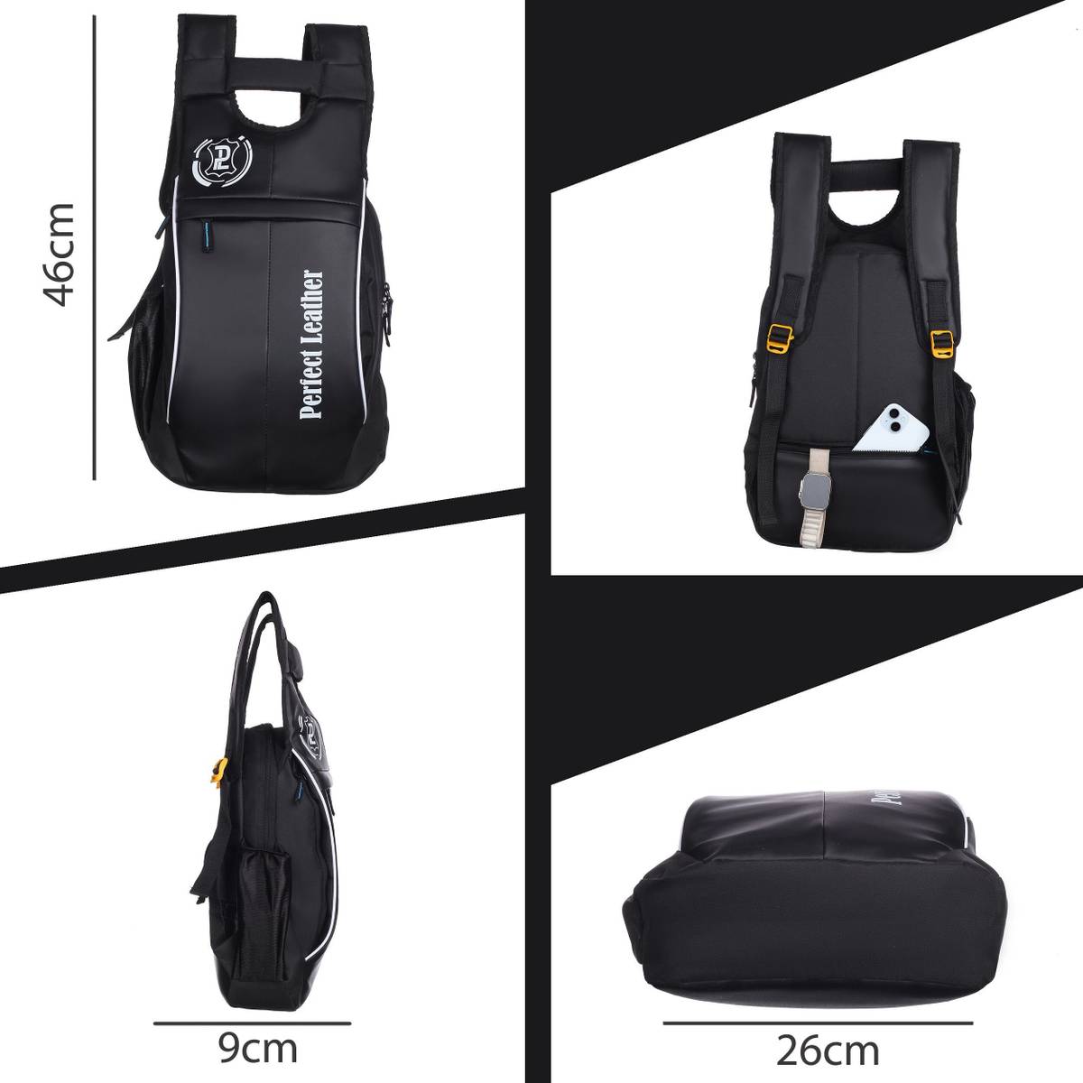 perfect leather Large 25 L unisex Spacy and reflective strip Special price 25 L Laptop Backpack — photo 4