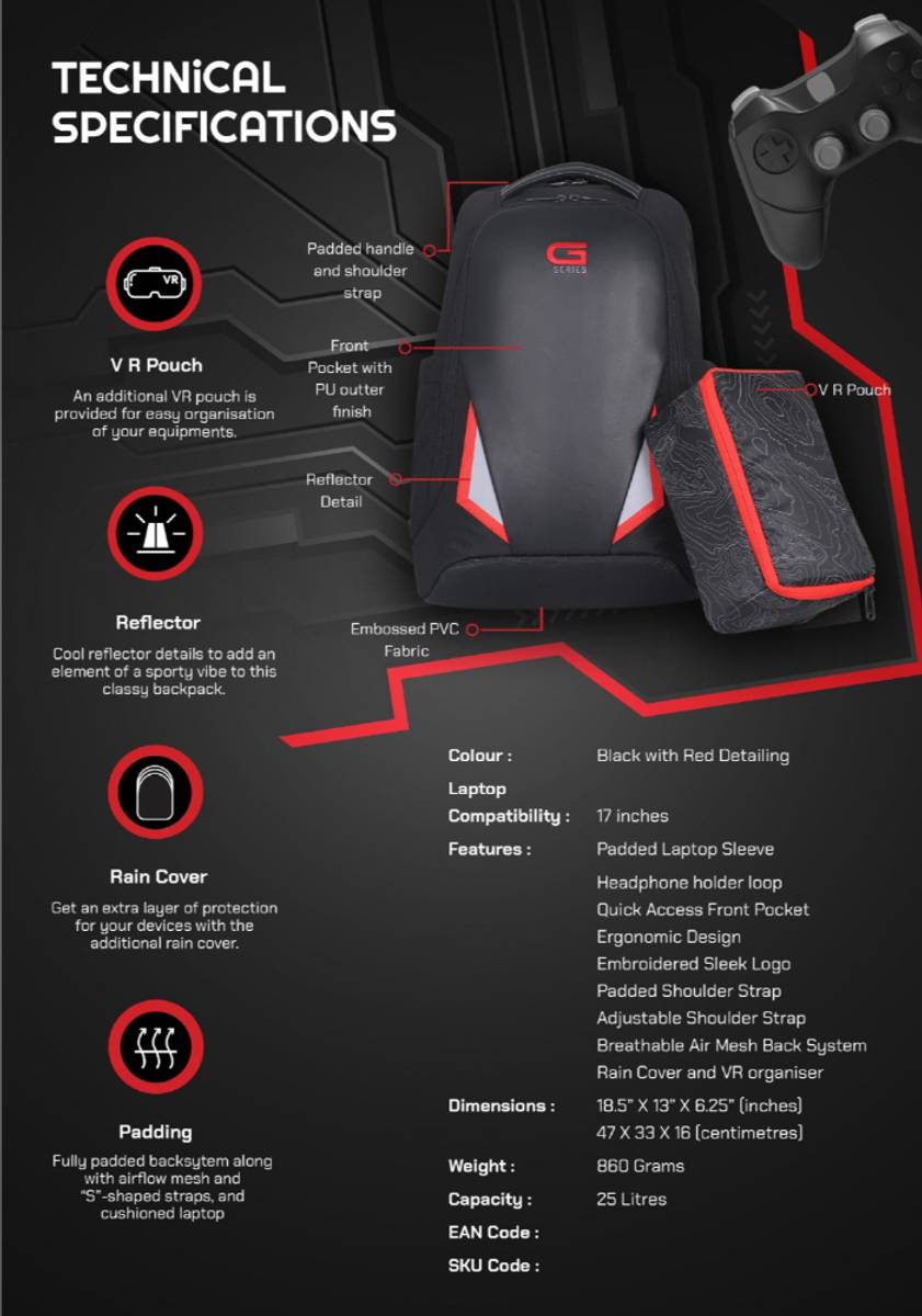 DELL G Series Black Backpack with Red Detailing 25 L Laptop Backpack — photo 2