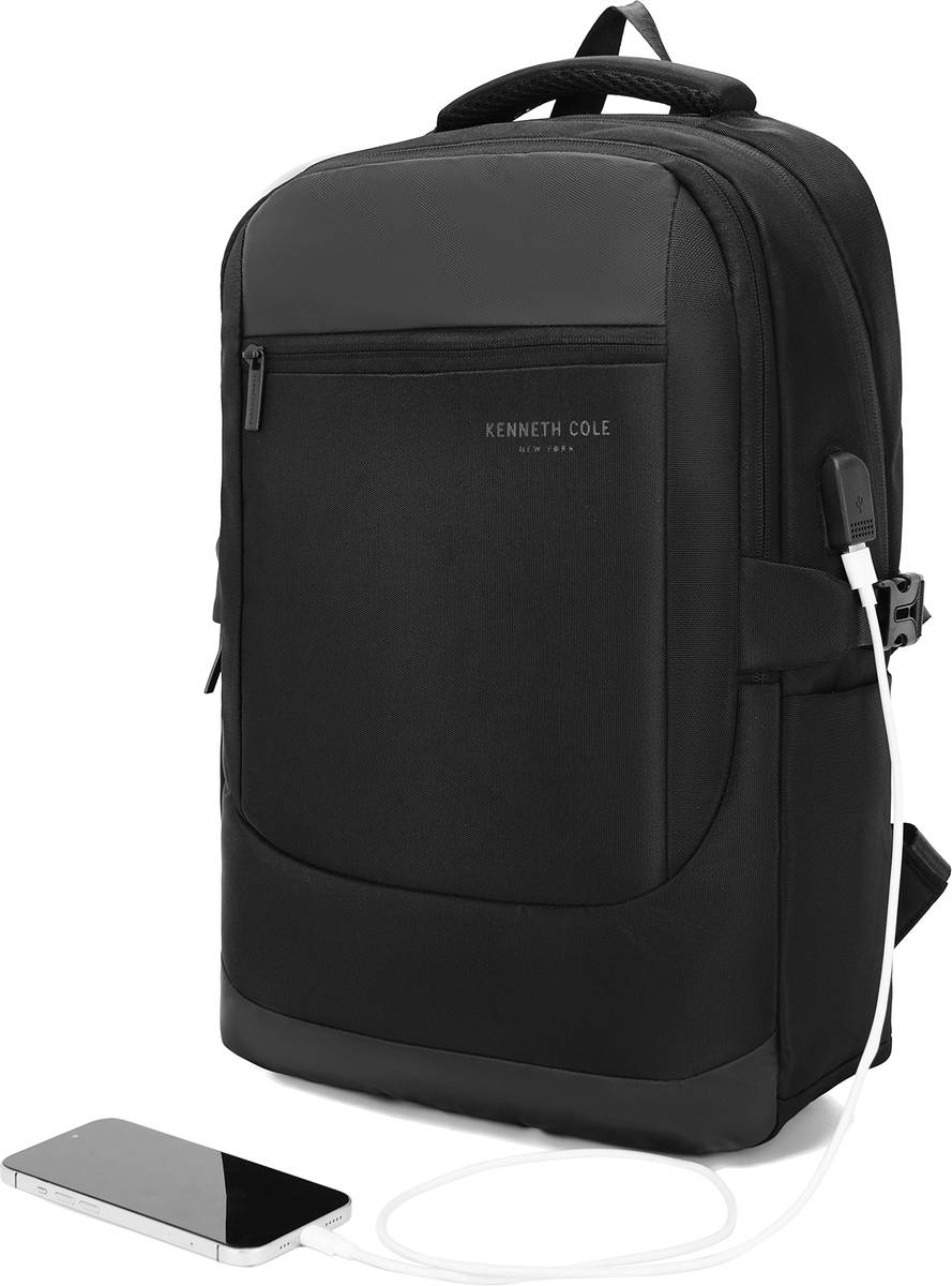 Kenneth Cole Business Laptop Backpack, Stylish Design Unisex Bag with USB Charging Port 20 L Laptop Backpack