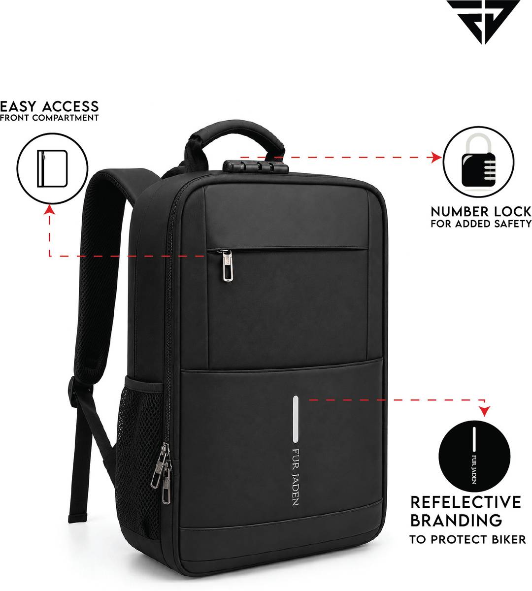 FUR JADEN 15.6 Inch With Anti Theft Number Lock 25 L Laptop Backpack — photo 2