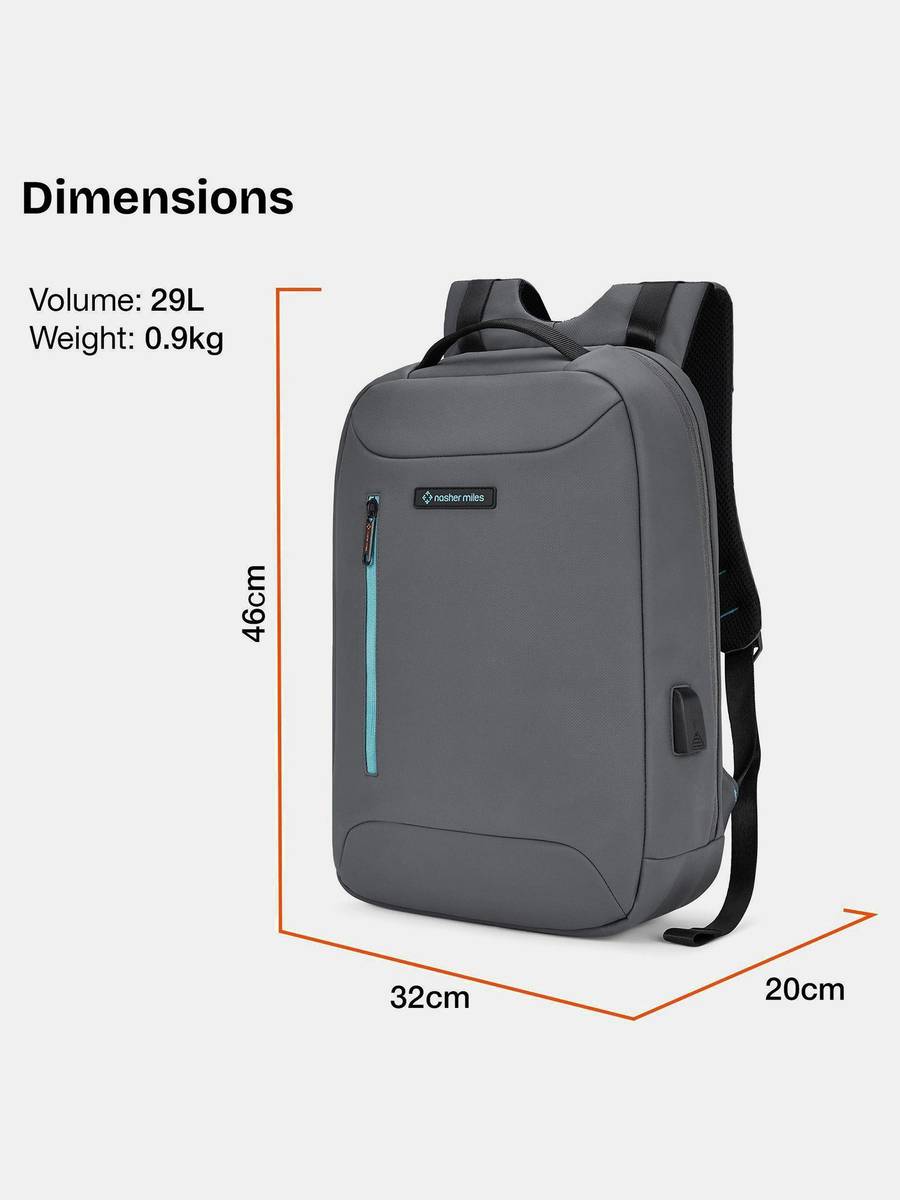 NASHER MILES Staten the Office College Travel Bag for Men Women USB Charging Port 15.6 inch 29 L Laptop Backpack — photo 5
