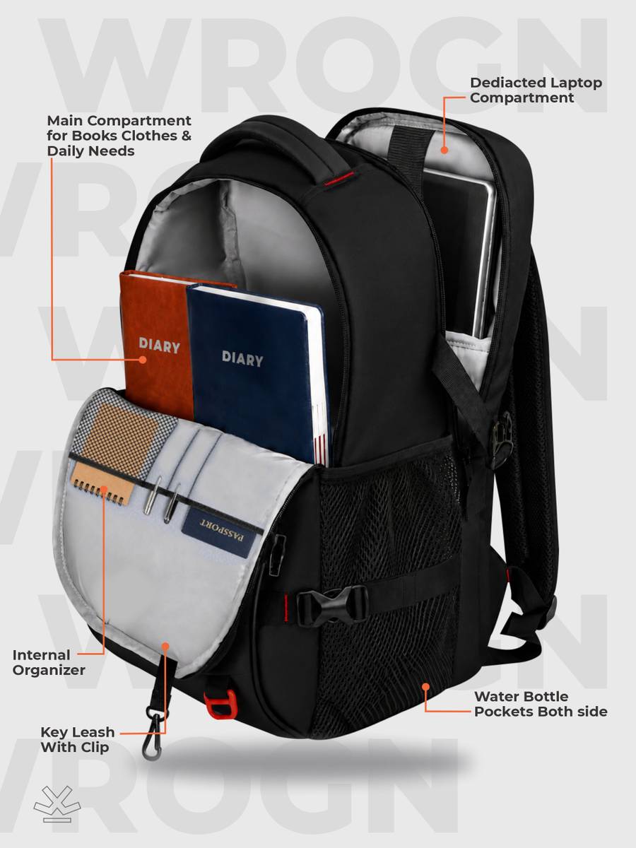WROGN Street Edge Unisex Laptop Backpack with Anti Theft Pocket & Rain Cover 38 L Laptop Backpack — photo 4