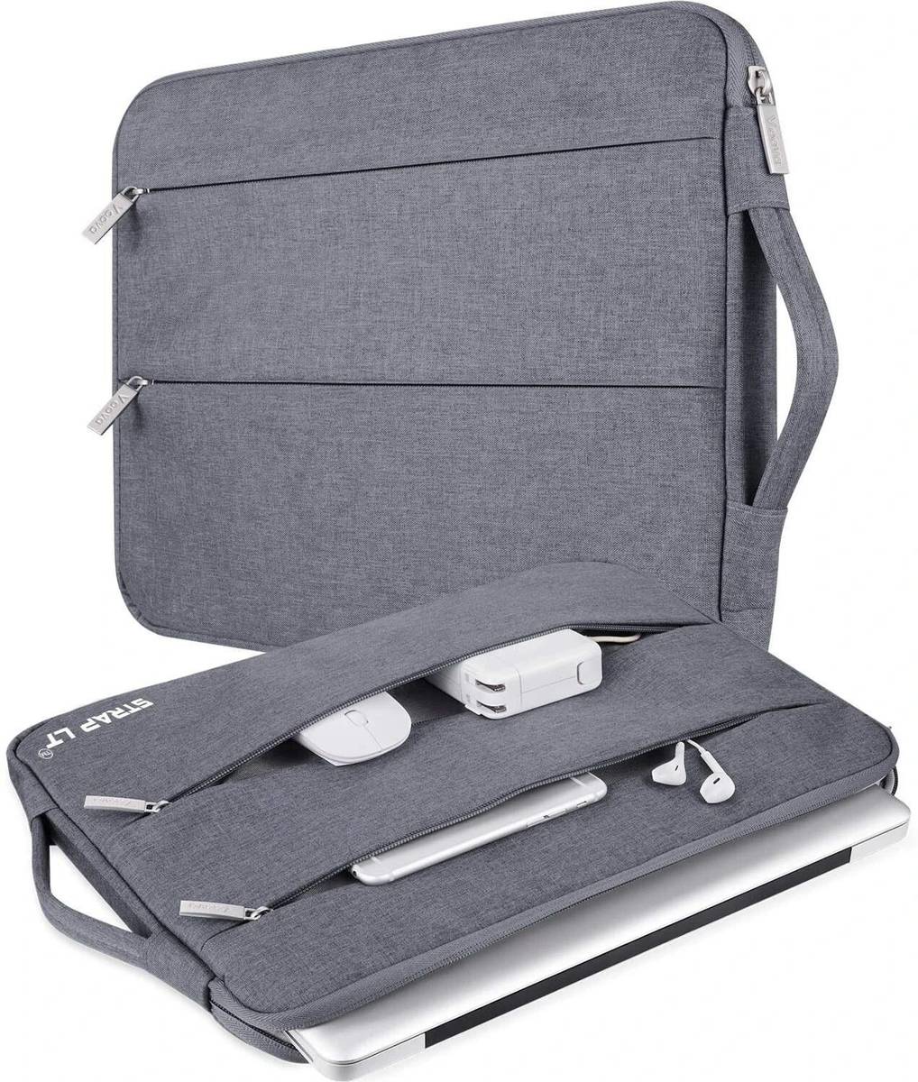 Straplt Laptop Sleeve Carrying Case 13.6-14 Inch Compatible with 14 Inch MacBook Pro,15 Inch Surface Book 3/Laptop 4,HP Pavilion,Asus Acer Samsung Chromebook,Computer Cover Bag with Handle,Grey Waterproof Laptop Sleeve/Cover — photo 2