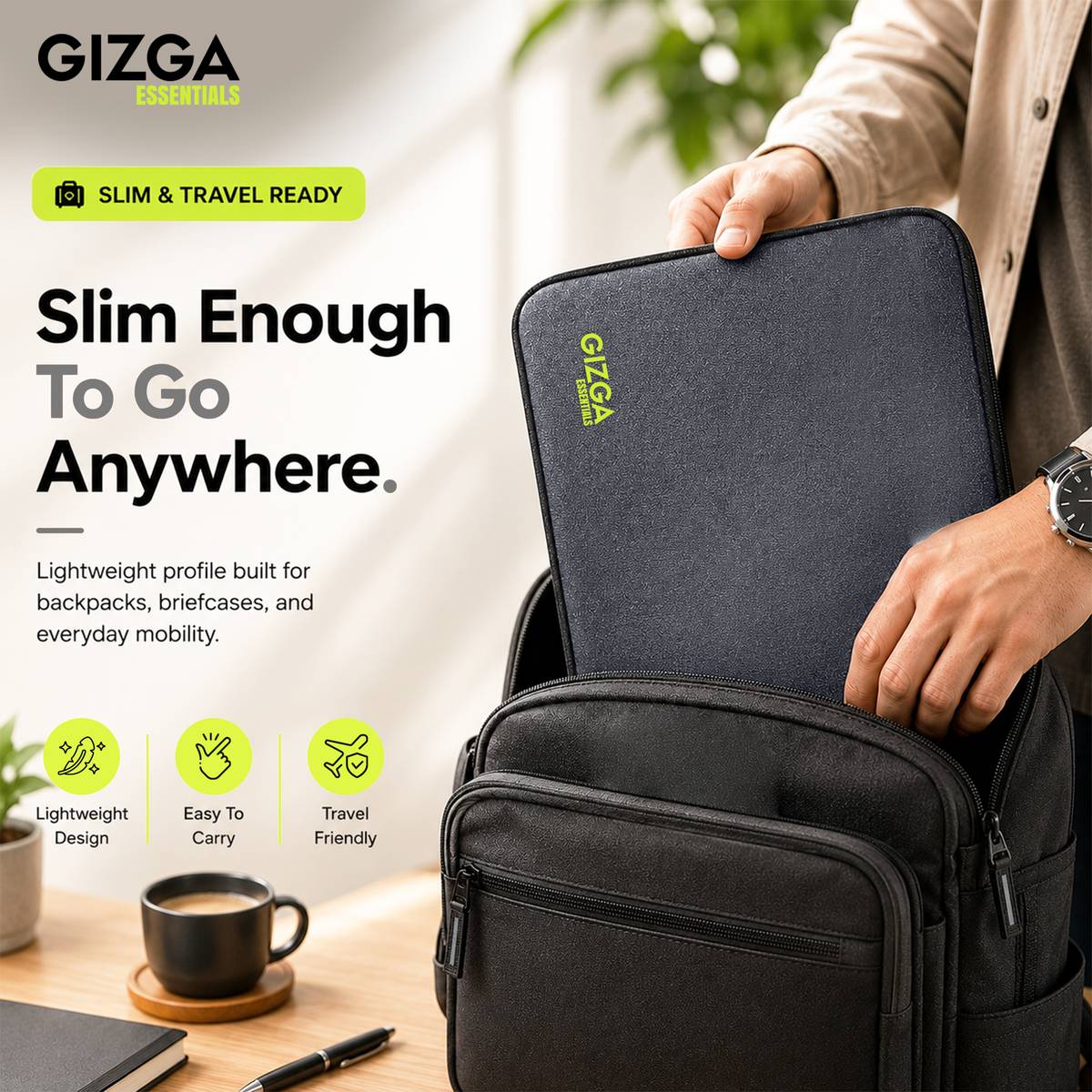 Gizga Essentials Laptop Bag Sleeve for 13.3 Inch Laptop MacBook, Protective, Nylon Fabric Laptop Sleeve/Cover — photo 4