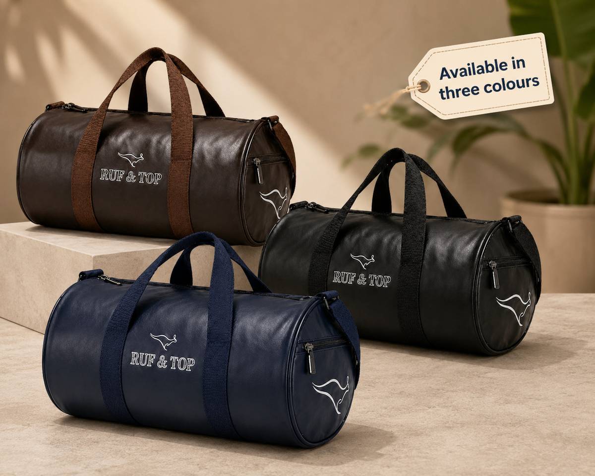 ZYTrendsBajar Multiuse Waterproof Duffle Bag | Gym, Travel & Sports Bag | Leatherette| Black Waterproof Weekender — photo 5
