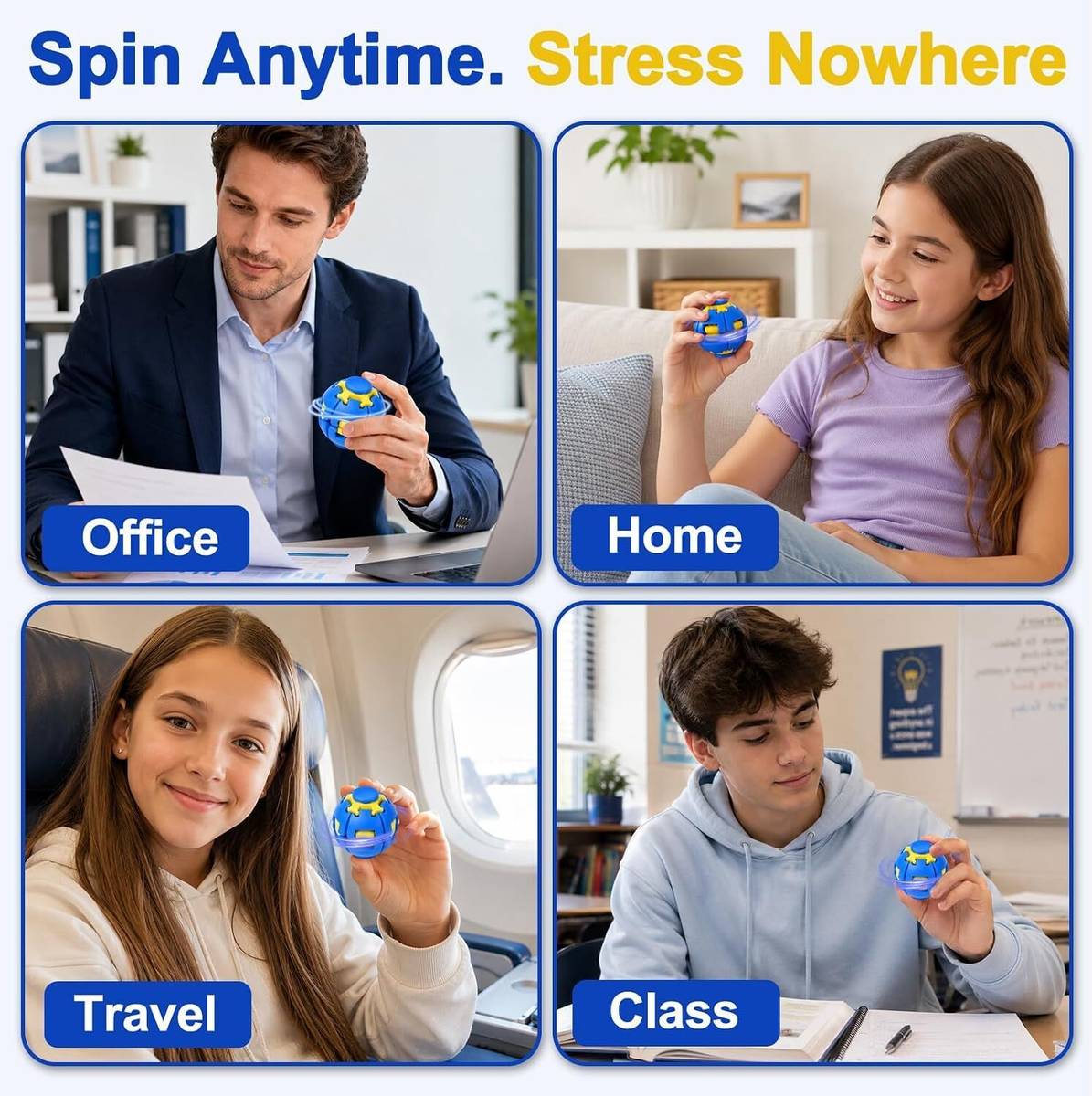 Press to Spin Fidget Spinner Transformable Sensory Ball Stress Relief Toy — photo 5