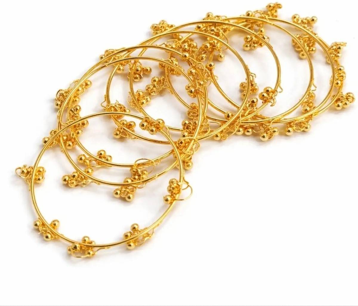 Shyneup Alloy Beads Gold-plated Bangle Set