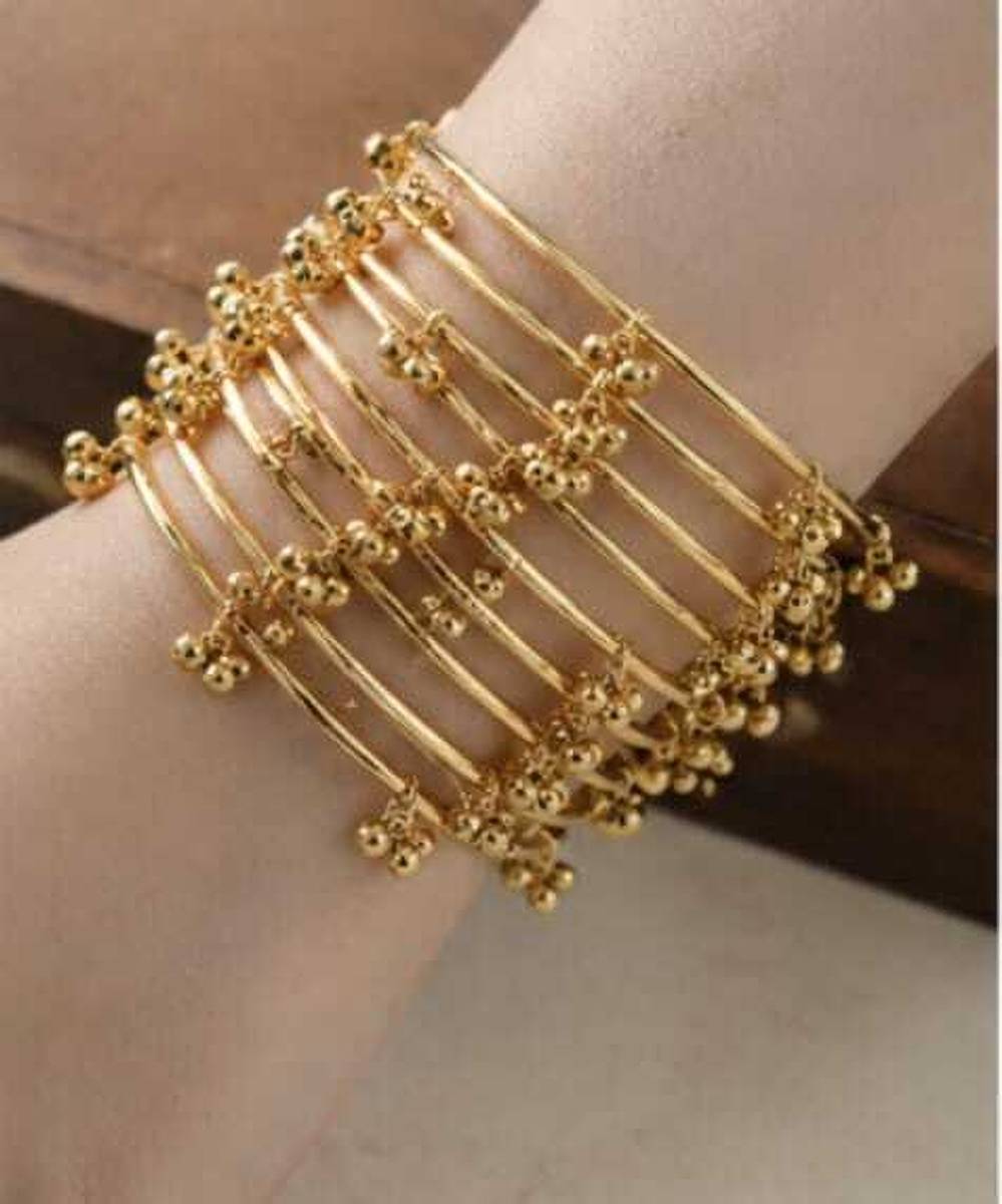 KrishnaMart Metal Beads Bangle Set — photo 3