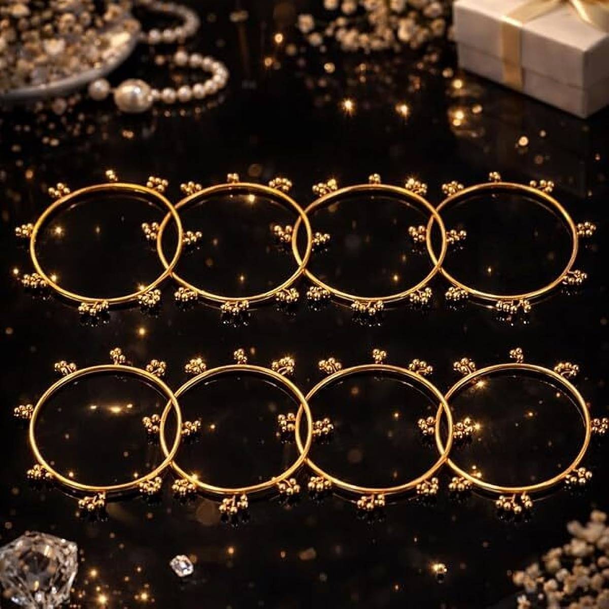 KrishnaMart Metal Beads Bangle Set — photo 4