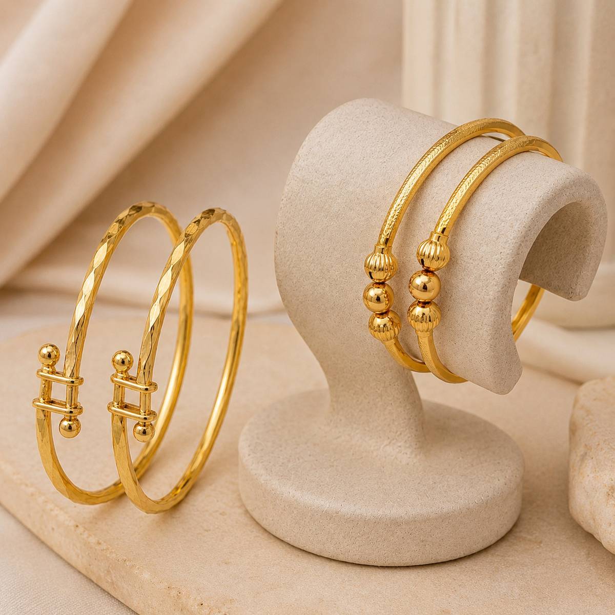 SB trade Metal Gold-plated Bangle Set