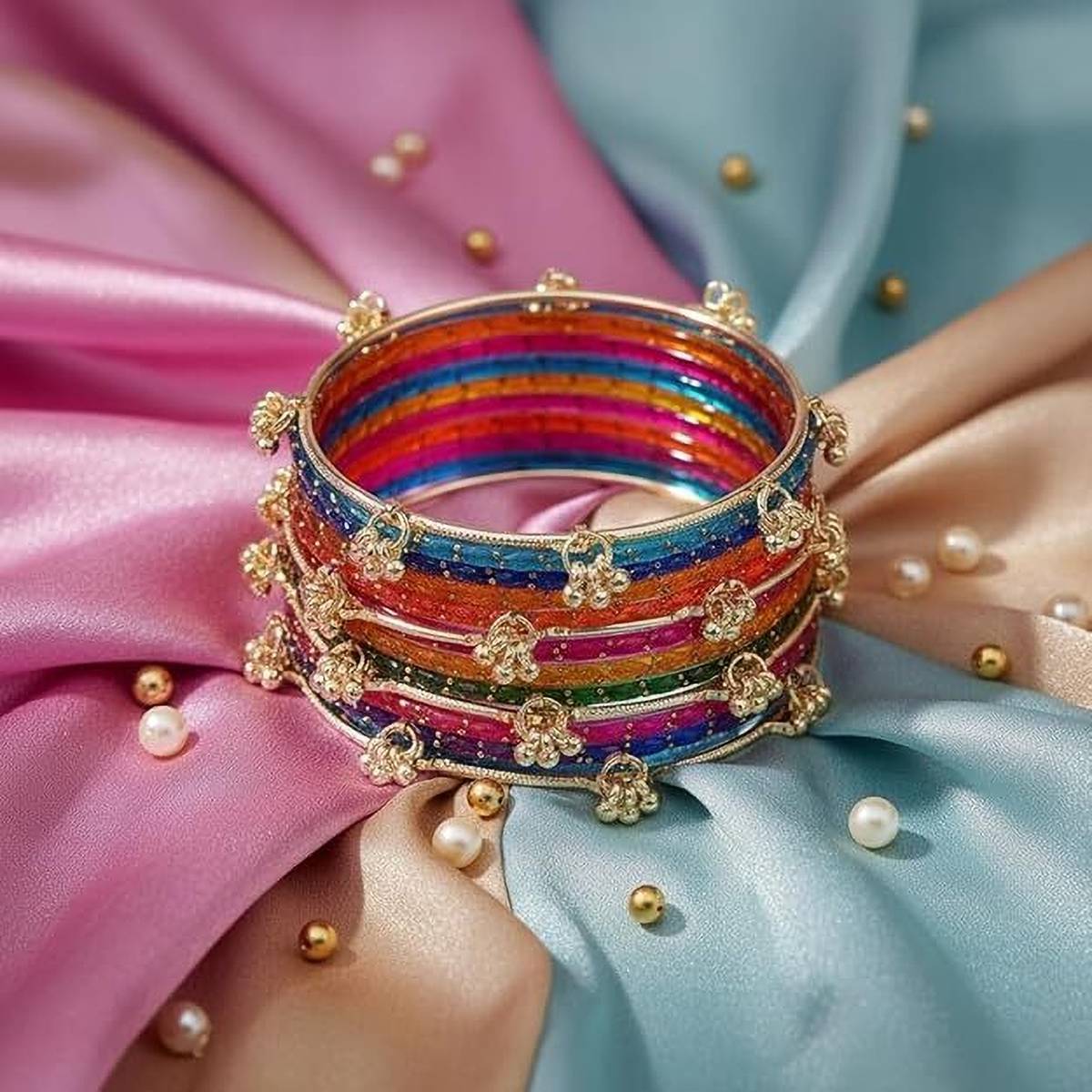 Shriji Glass Pearl Bangle — photo 2