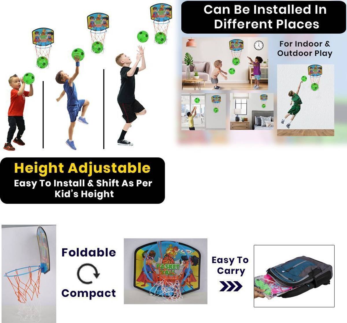asian Multicolor Portable Basket Ball Super Hero | Kids Sports Toy | Fun Game Basketball Ring — photo 5